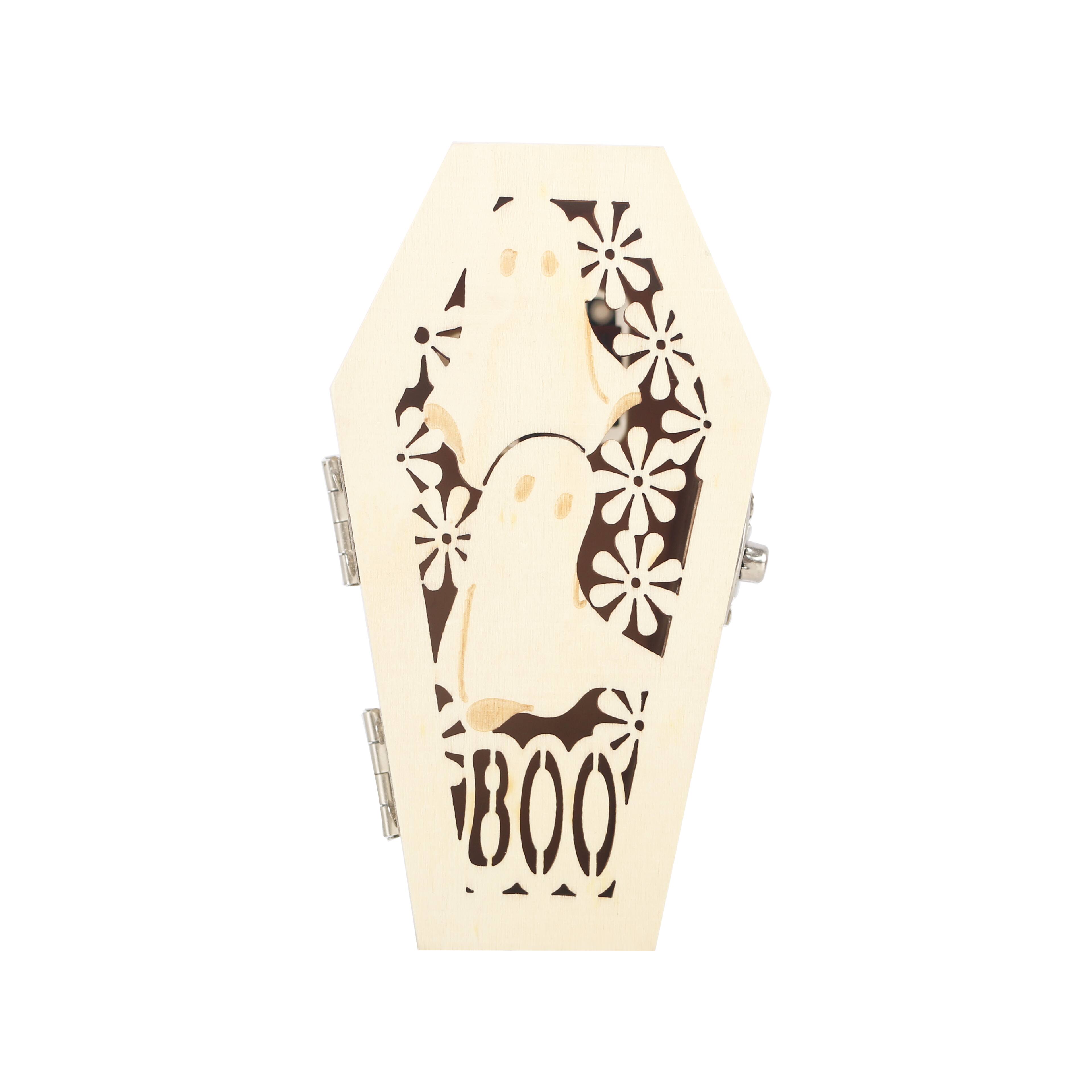 Mini Ghosts Coffin DIY LED Wood D&#xE9;cor by Make Market&#xAE;
