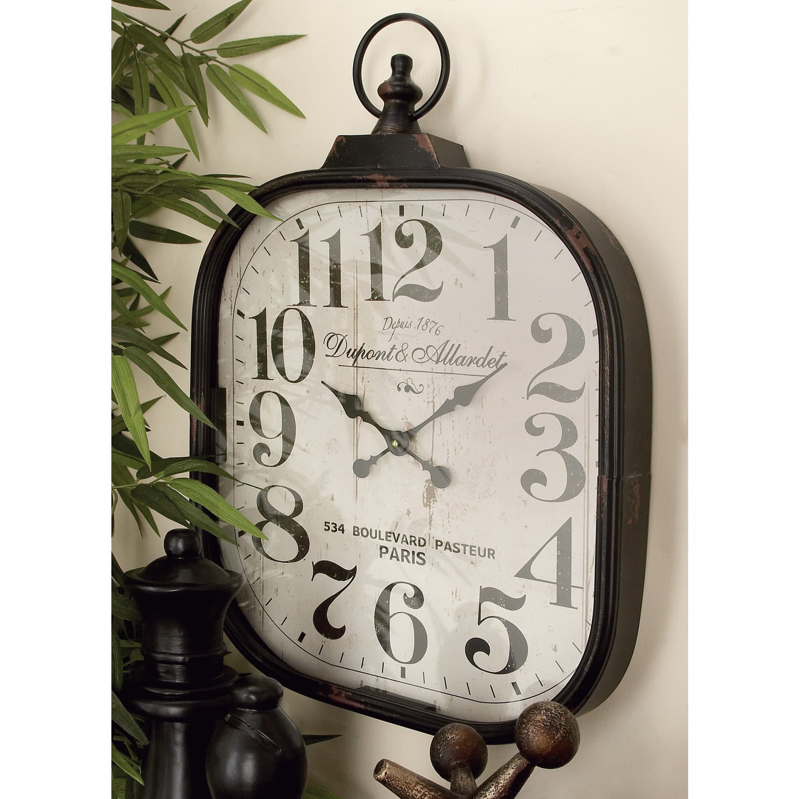 26&#x22; Black Metal Vintage Wall Clock