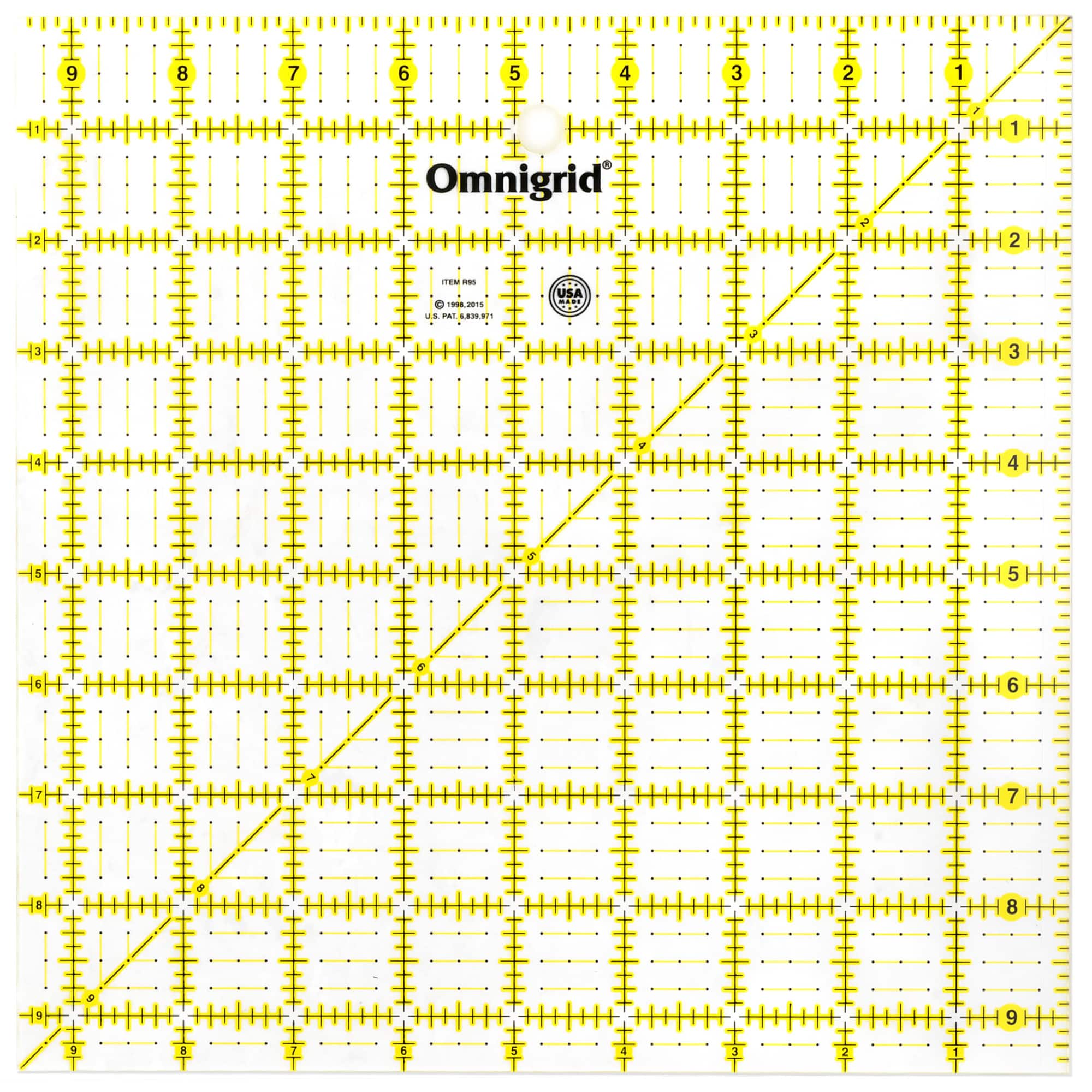 Omnigrid® 9.5" x 9.5" Square Quilting & Sewing Ruler