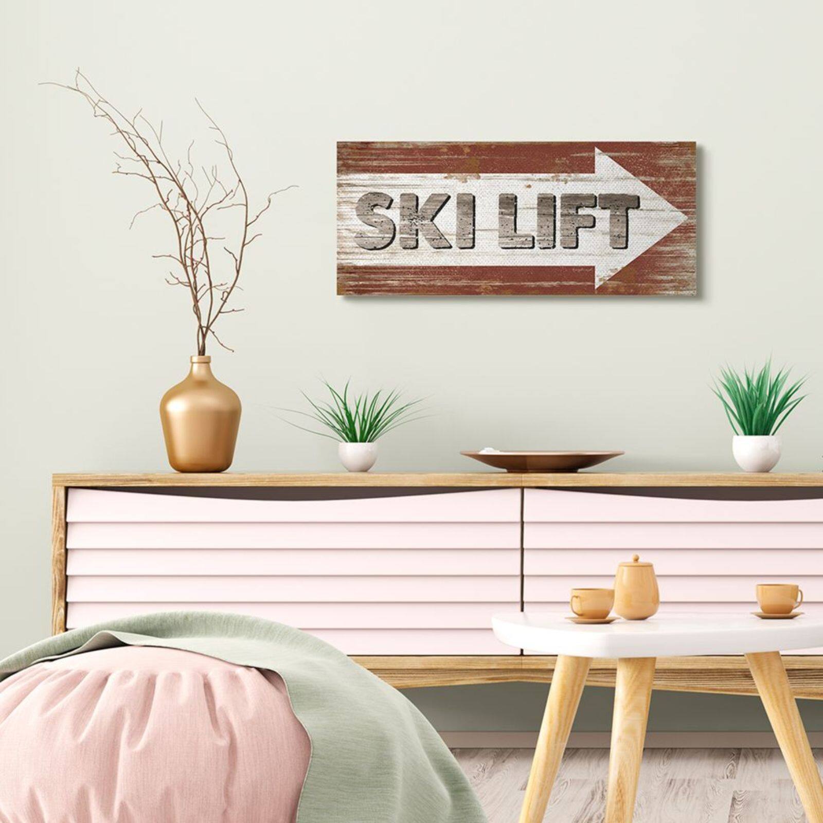 Stupell Industries Ski Lift Direction Wall Sign