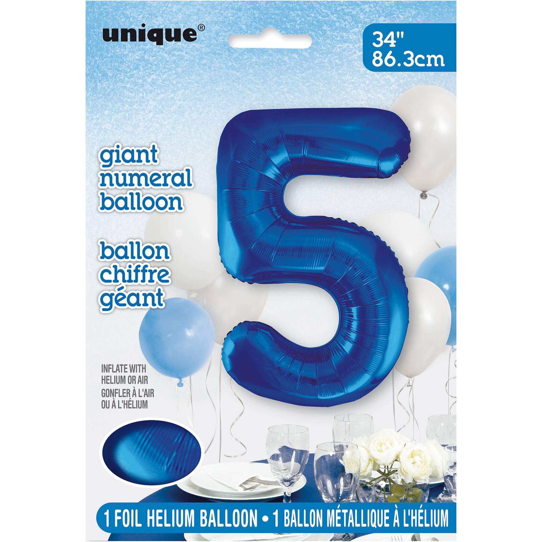 big number 5 balloon