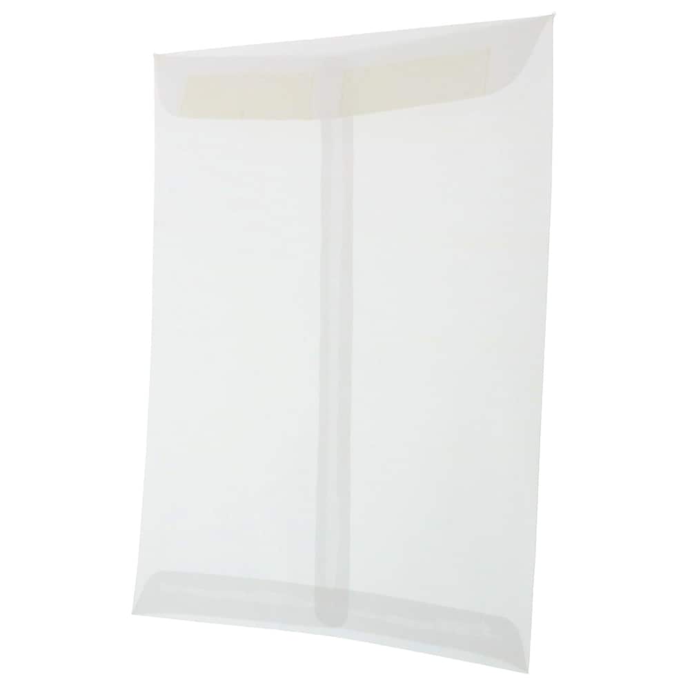 JAM Paper 9" x 12" Translucent Clear Vellum Envelopes