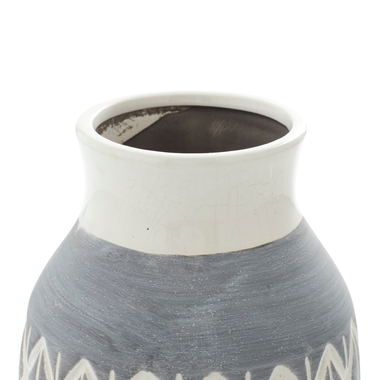 13&#x22; White Ceramic Coastal Style Vase