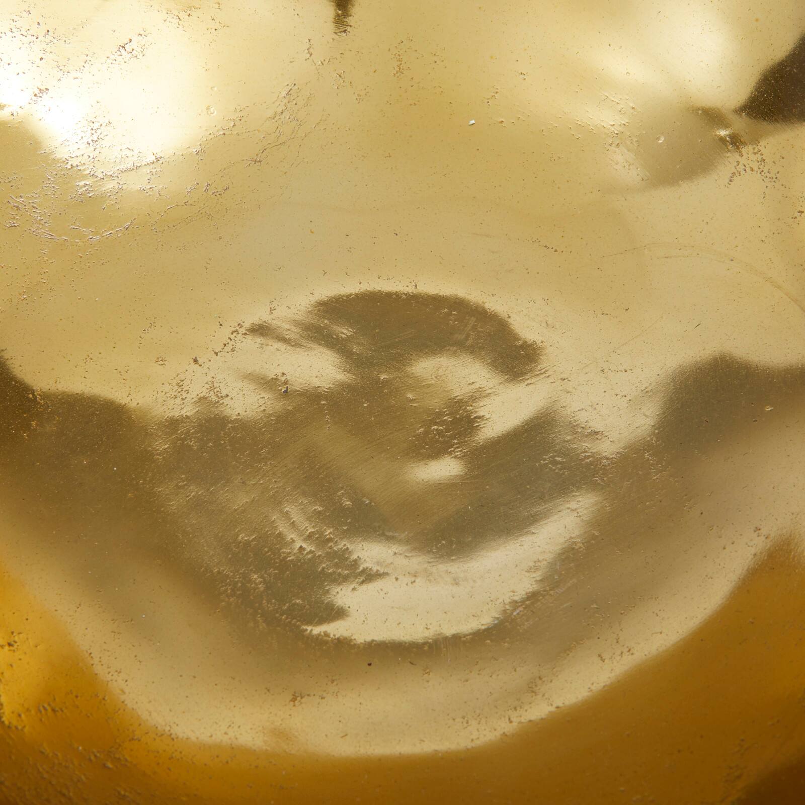 Set of 3" Gold Aluminum Modern Decorative Bowl, 6" x 14" x 14"