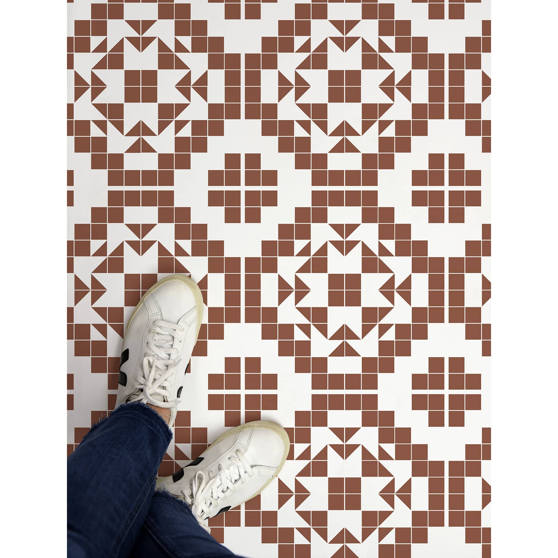 FloorPops Matias Terra Cotta Peel & Stick Floor Tiles