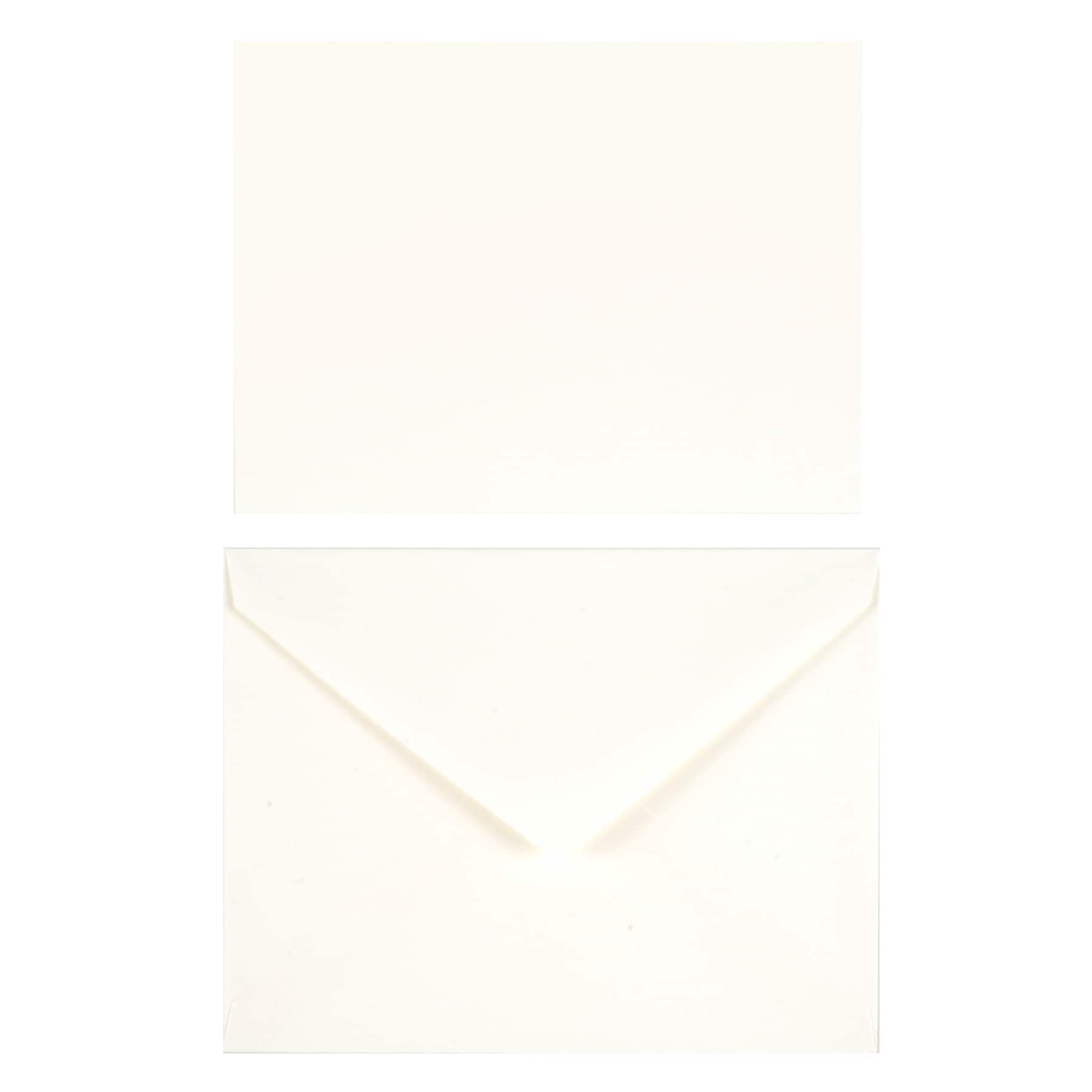 12 Packs: 50 ct. (600 total) 4.25&#x22; x 5.5&#x22; Ivory Flat Cards &#x26; Envelopes by Recollections&#x2122;