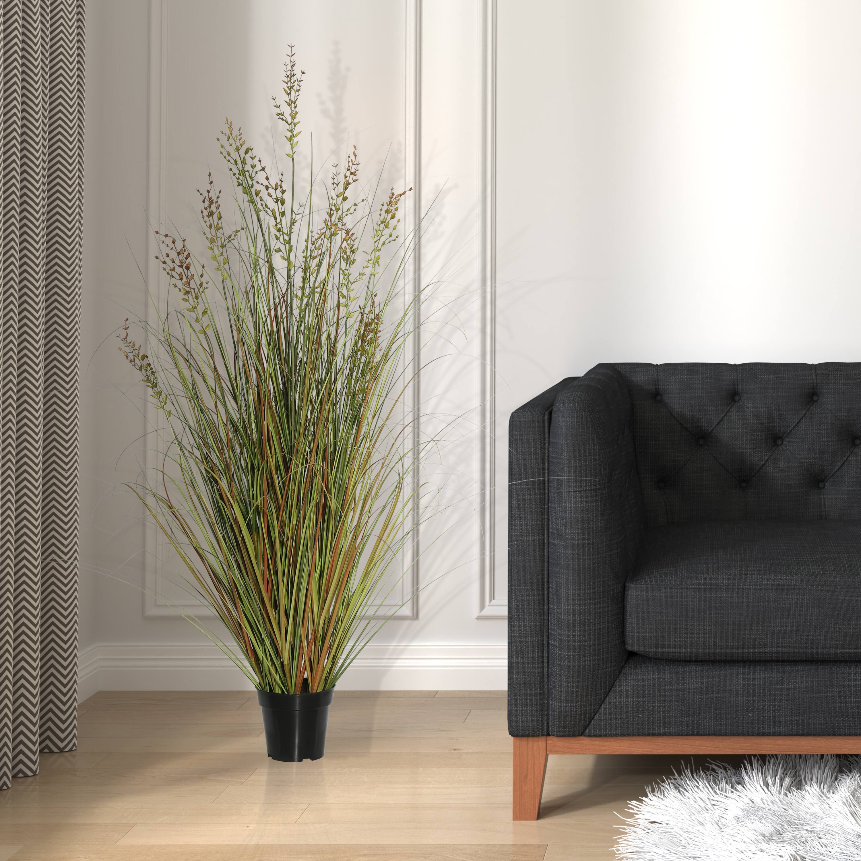 Artificial Potted Green &#x26; Brown Grass