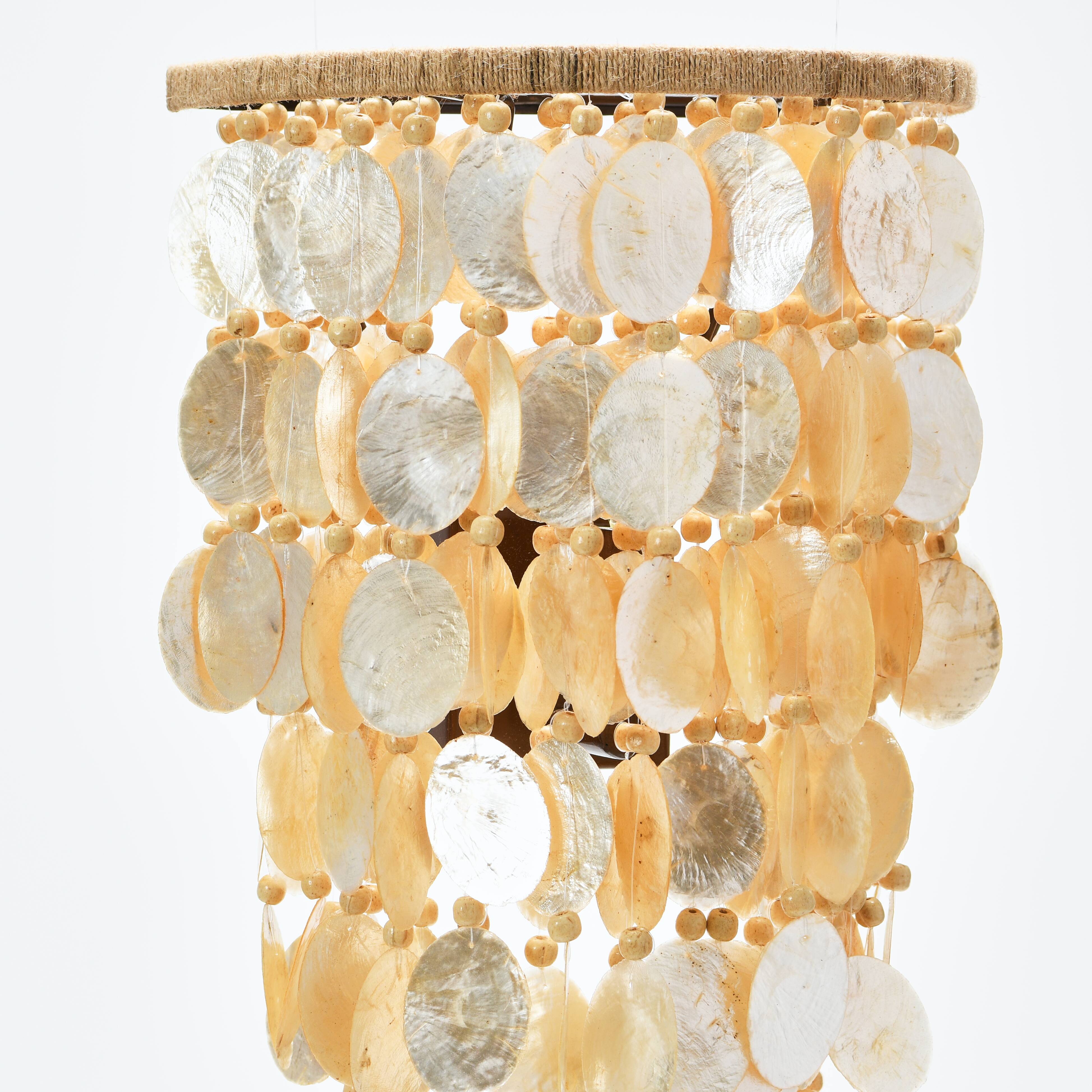 Hello Honey&#xAE; 18&#x22; Capiz and Wood Bead Wall Sconce