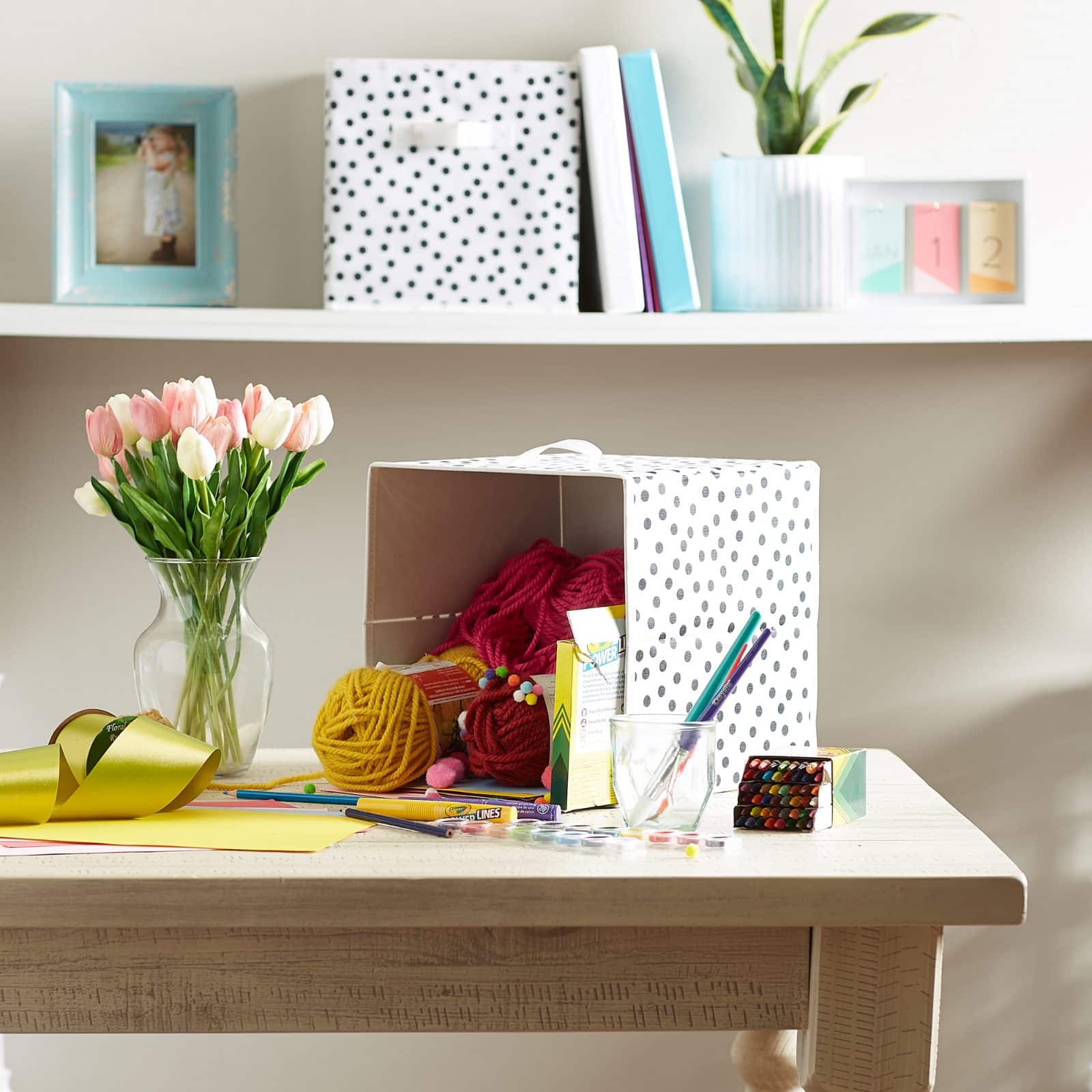 DII® 11" Black & White Dots Storage Cube, 2ct.