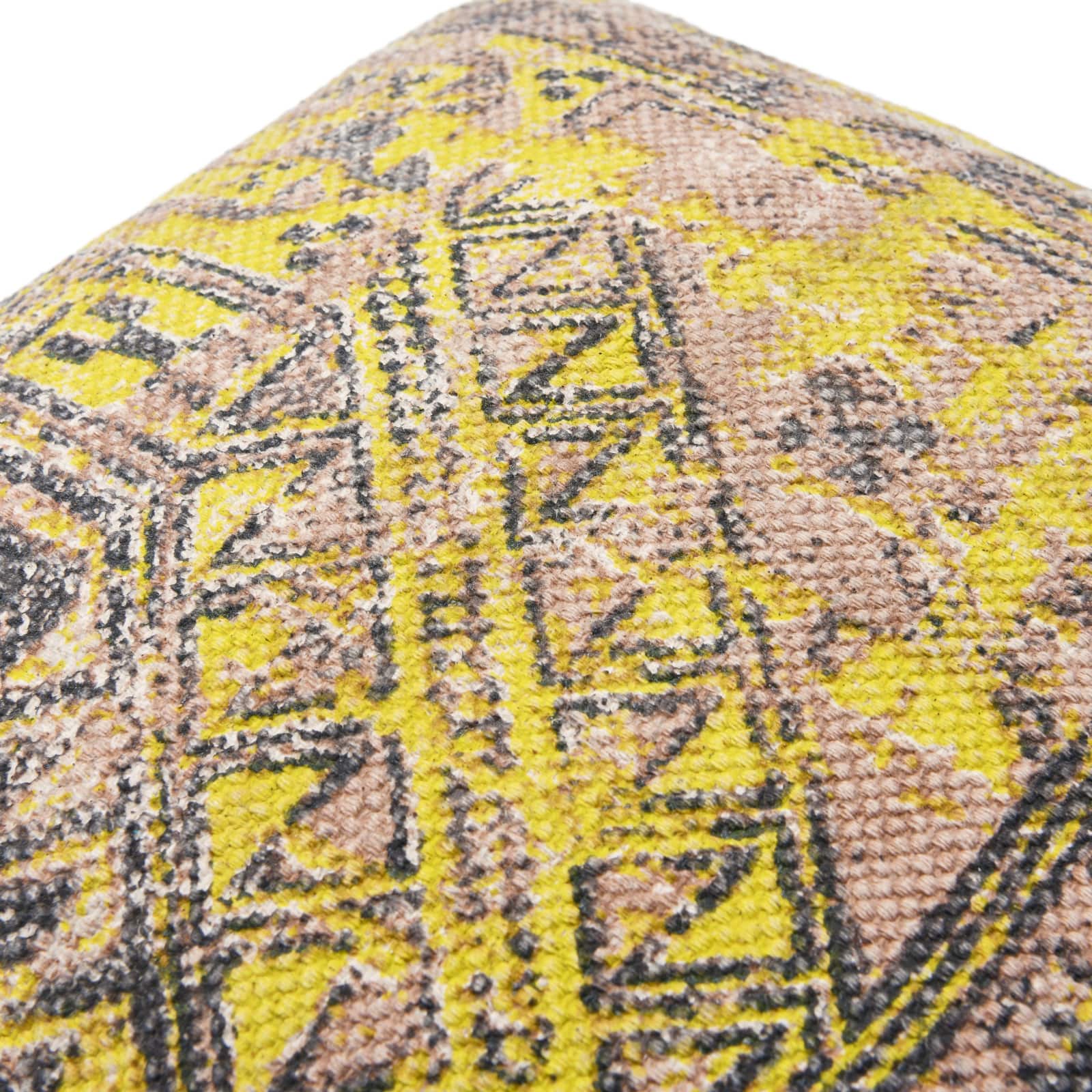 Hello Honey® Yellow Stonewashed Printed Cotton Pillow