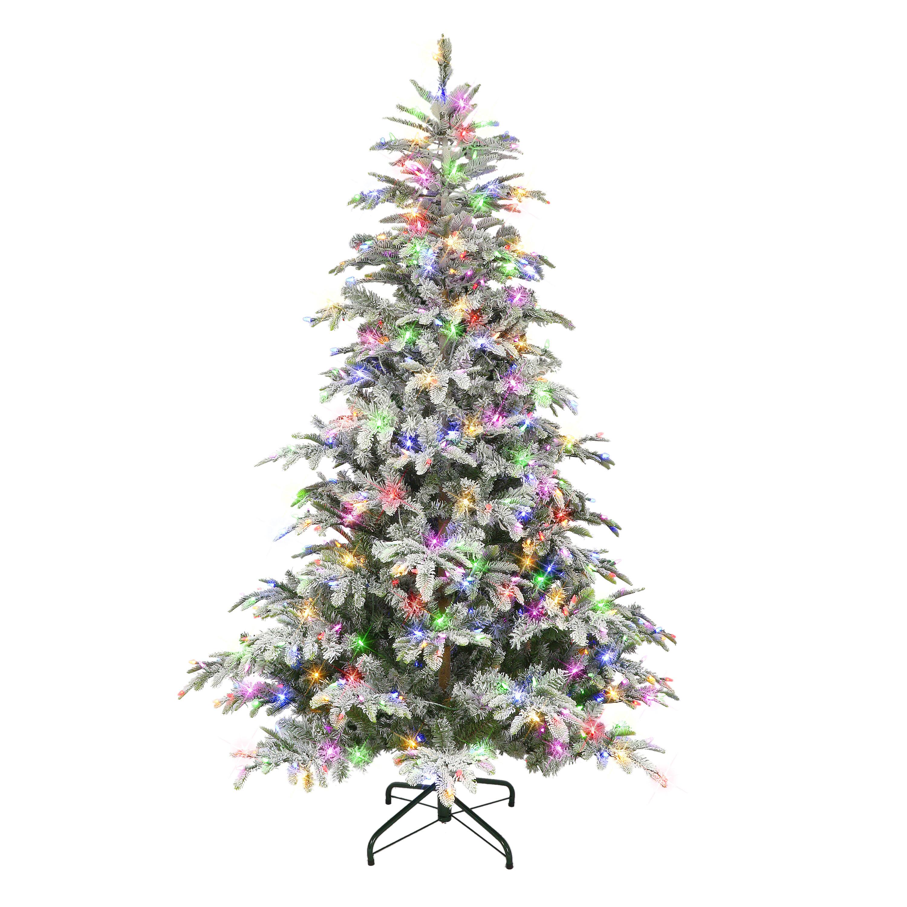 7.5ft. Pre-Lit Aspen Fir Artificial Christmas Tree, Multicolor Lights