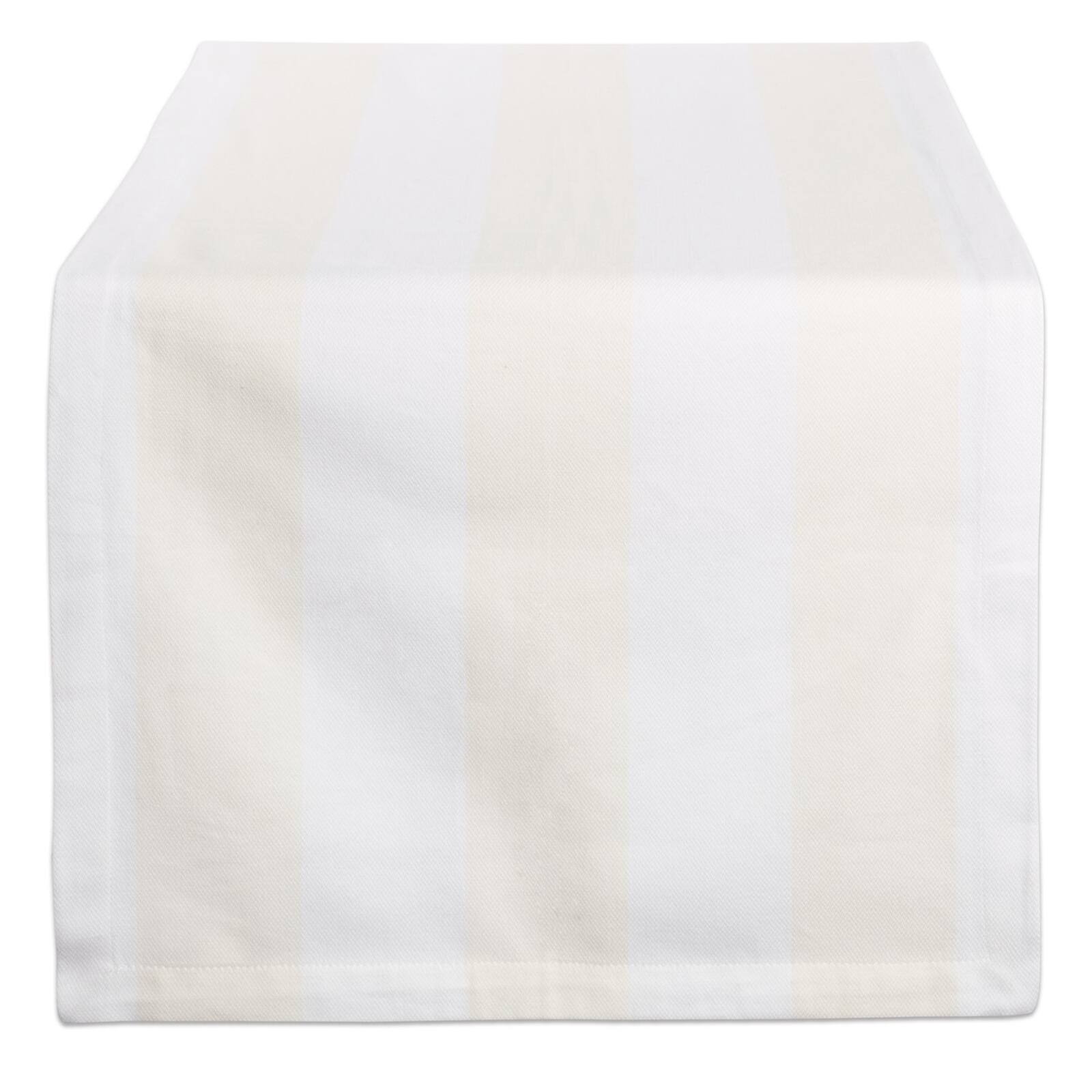 Natural/White Dobby Stripe Table Runner 18" x 108"