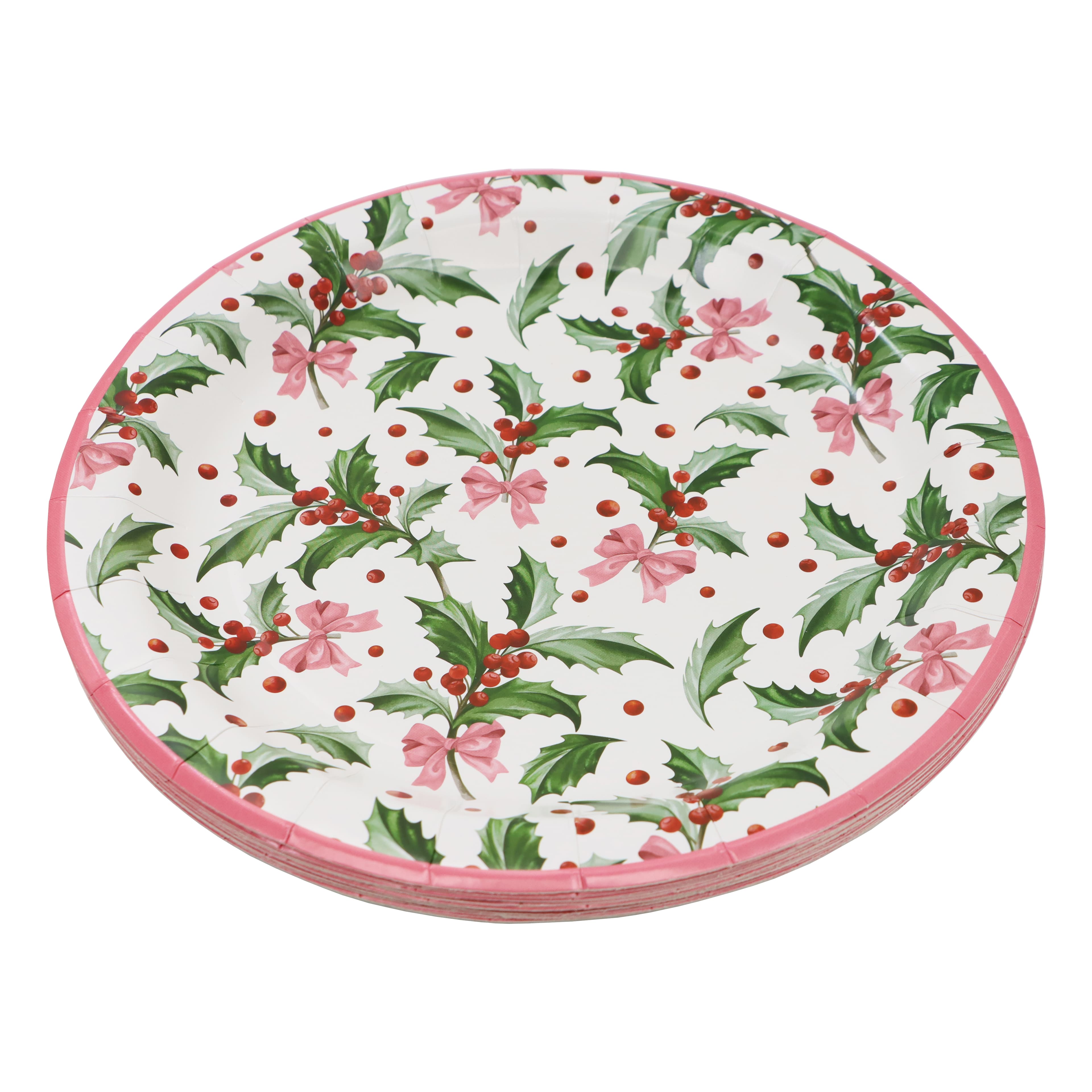 9&#x22; Holly Paper Plates, 12ct. by Celebrate It&#x2122;