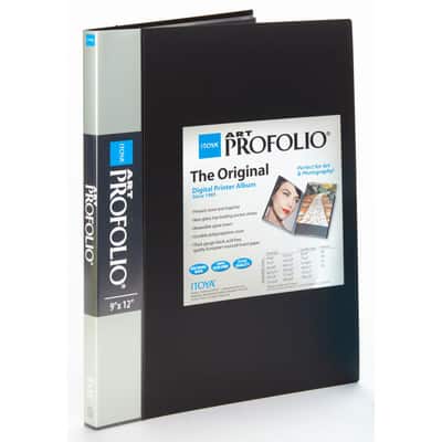 Dunwell Art Portfolio Binder 9x12 - Presentation Folder 9 x 12 (Black), 24-Pocket Binder with Clear Plastic Sleeves, Displays 48