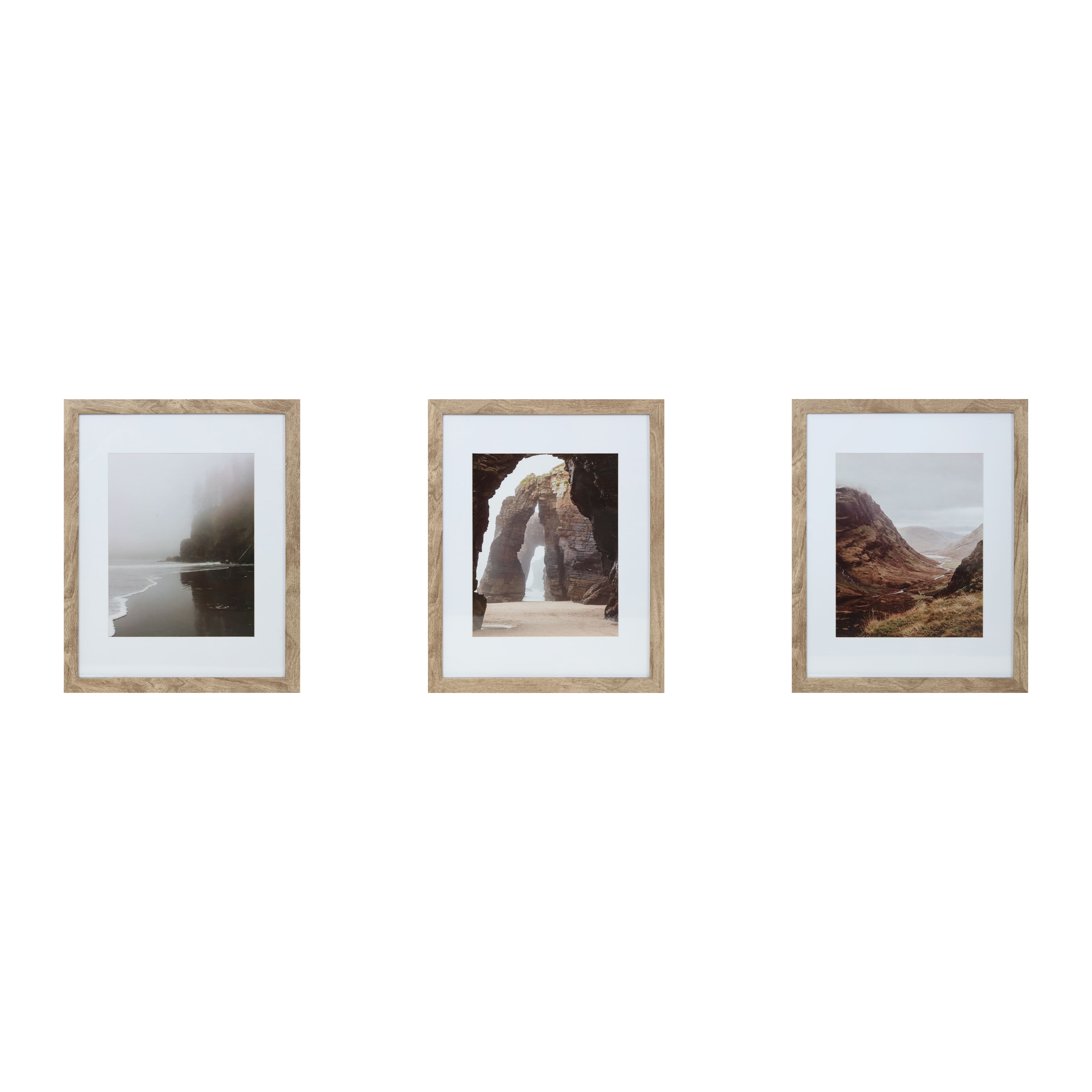 3 Pack Gray 8 x 8 Frame Set with Mat, Gallery™ by Studio Décor®