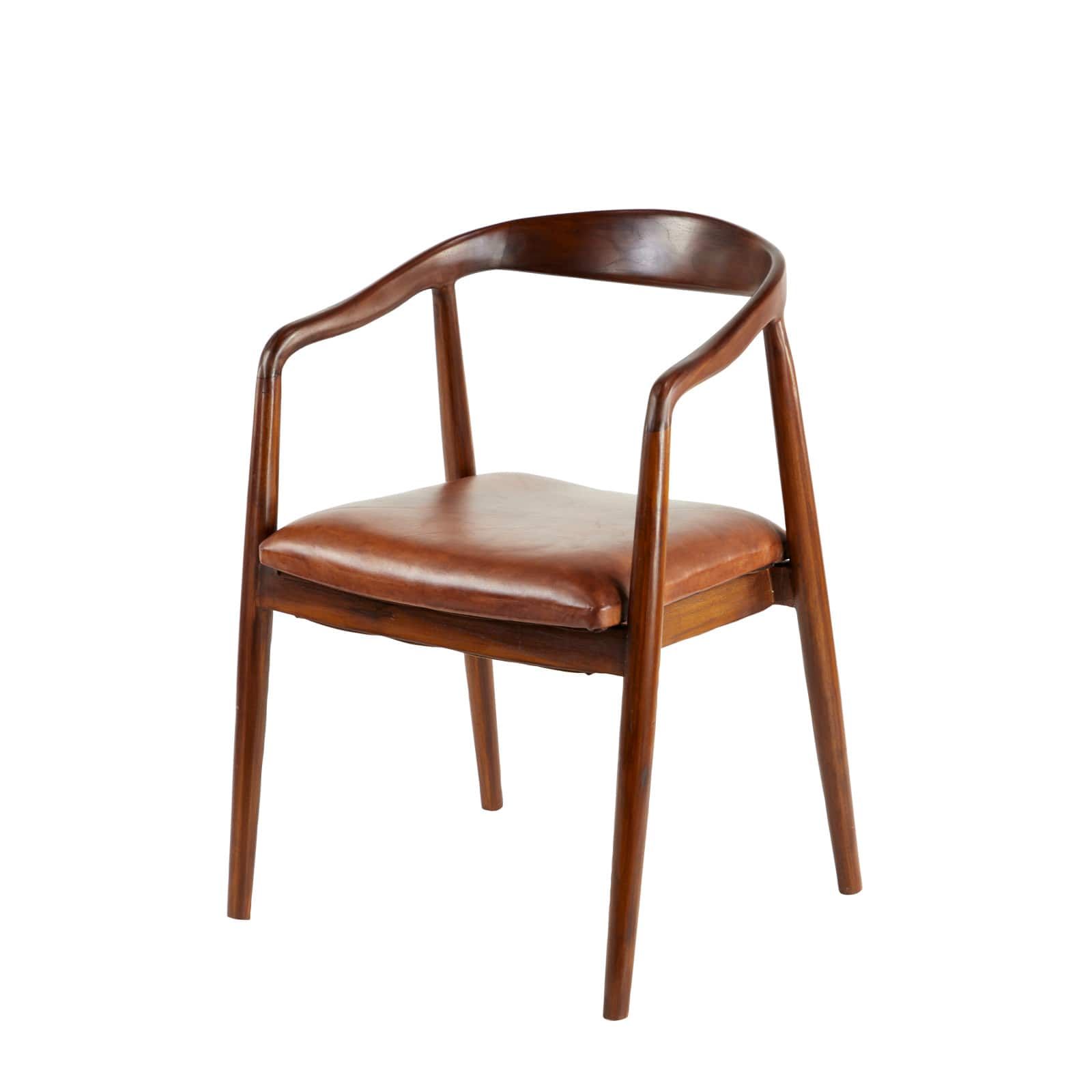 teak leather dining chair