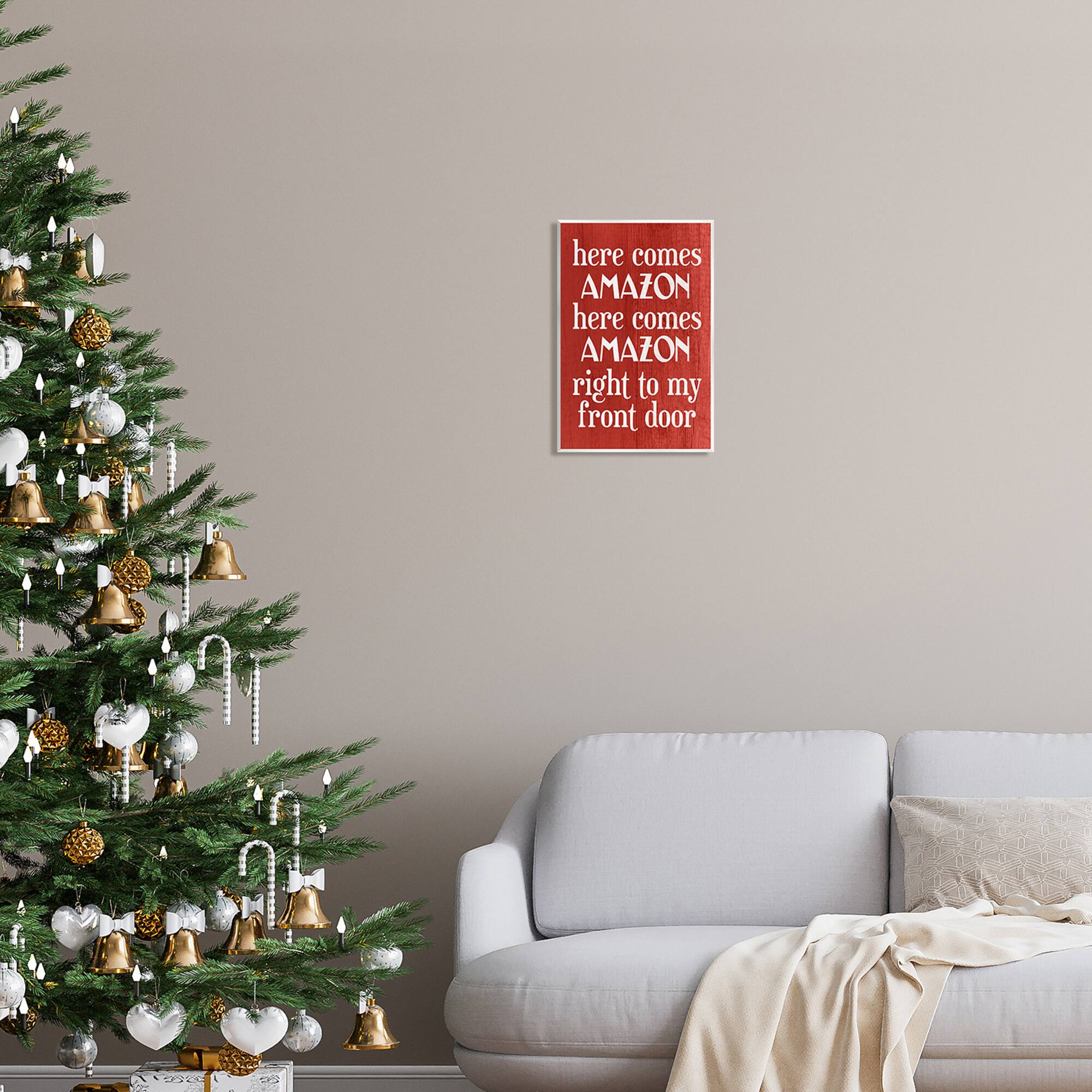 Stupell Industries Here Comes Amazon Funny Song Wall Plaque Art