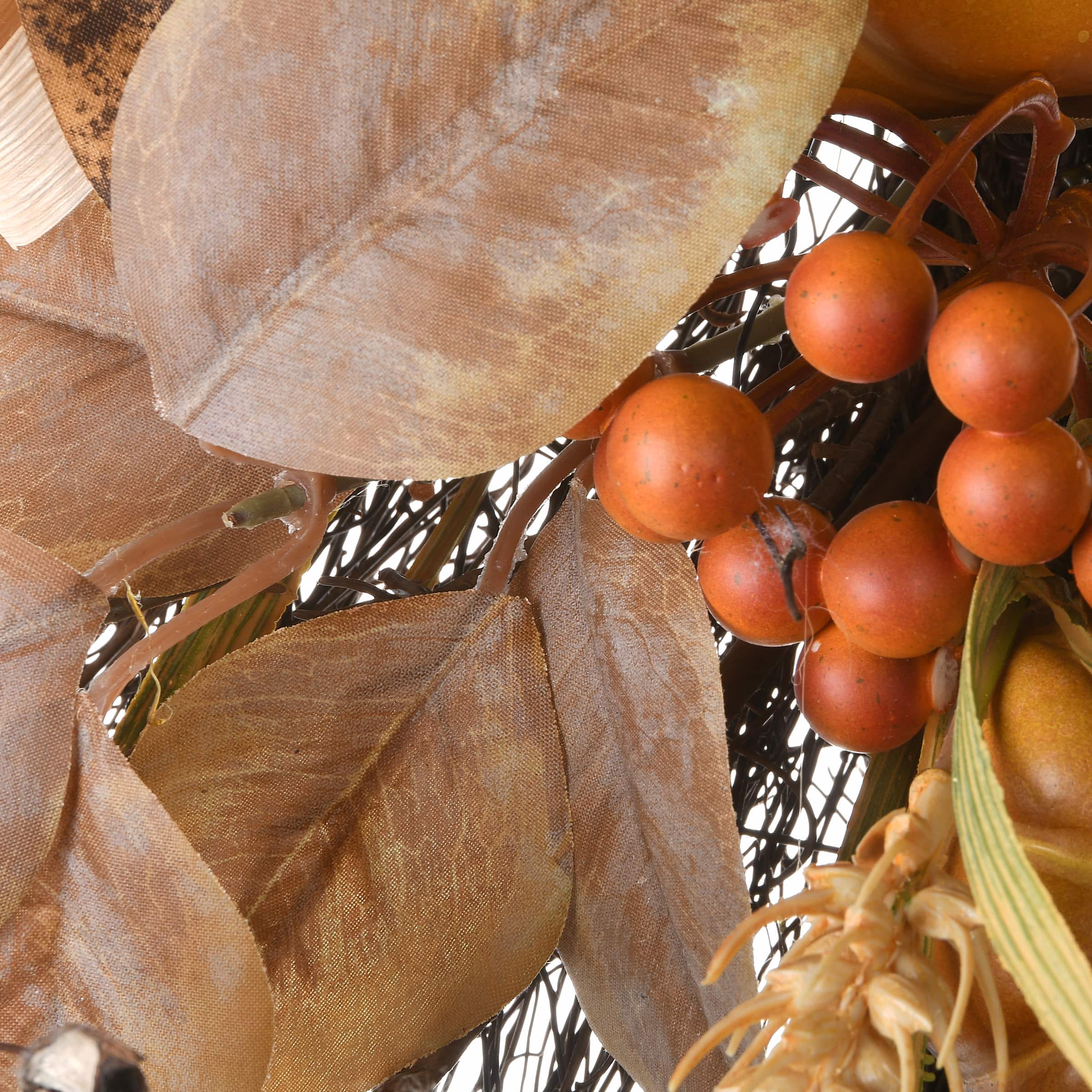 30" Autumn Pine Nut Teardrop Swag
