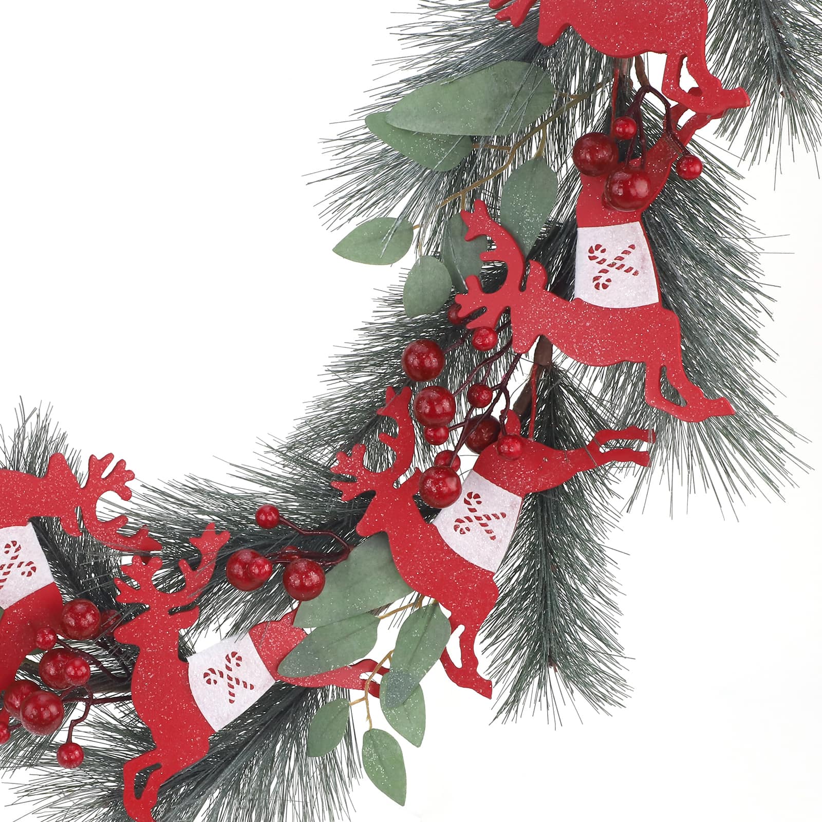 6ft. Pine, Berry &#x26; Reindeer Garland by Ashland&#xAE;