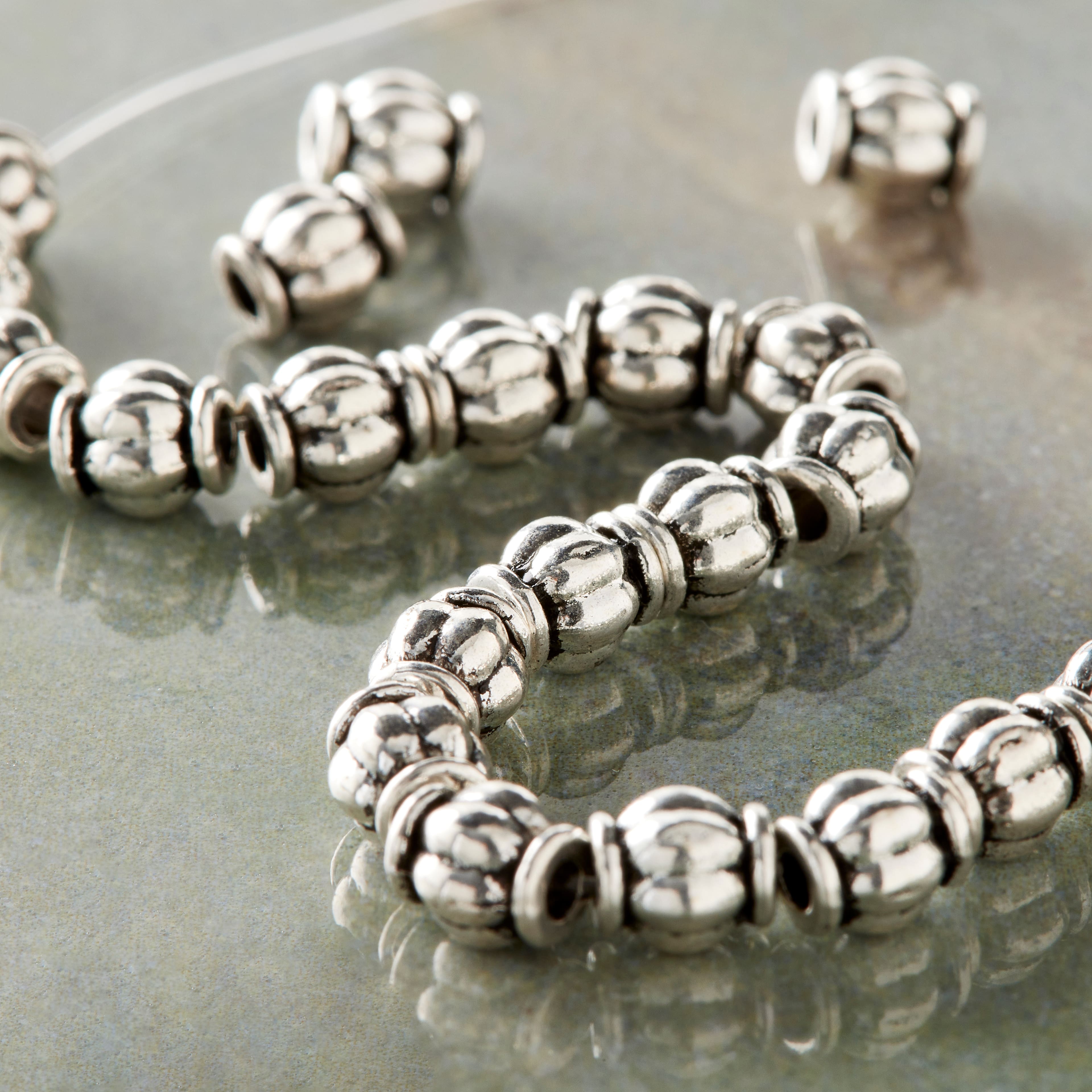 Sterling Silver Plated Beads, 6mm by Bead Landing&#x2122;