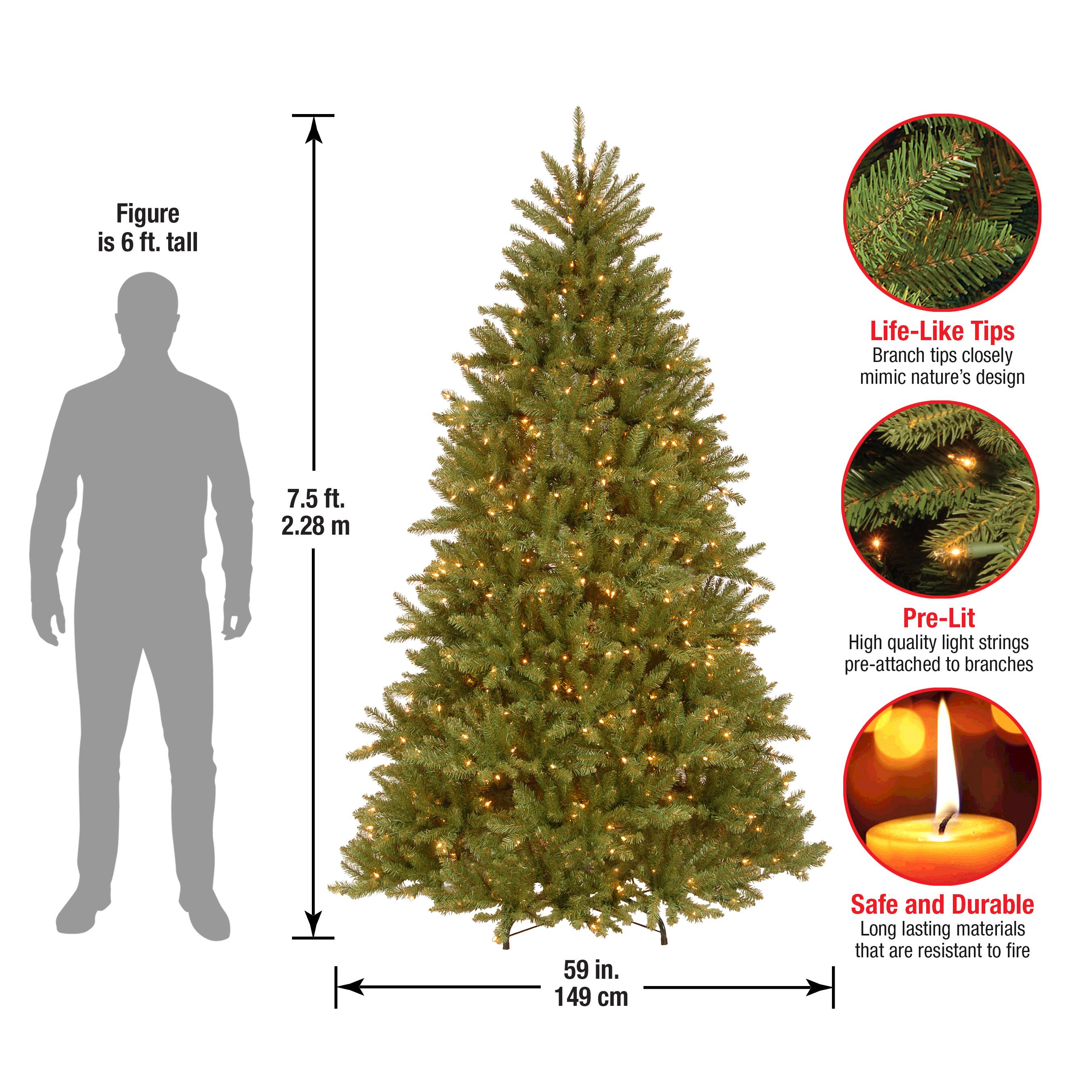 7.5 ft. Pre-Lit Dunhill® Fir Artificial Christmas Tree, Clear Lights