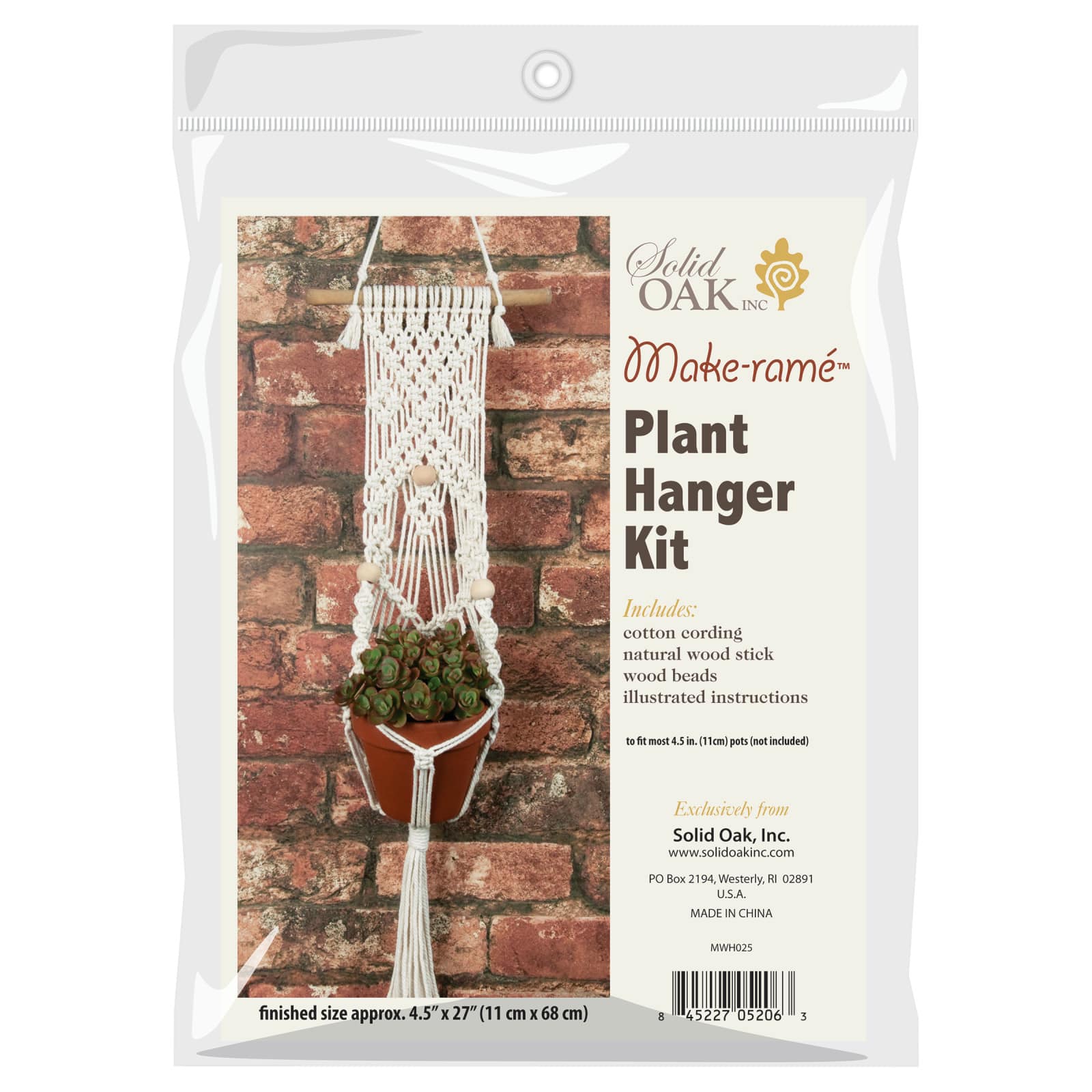 Solid Oak: Macramé Kit - Large Beaded Plant Hanger