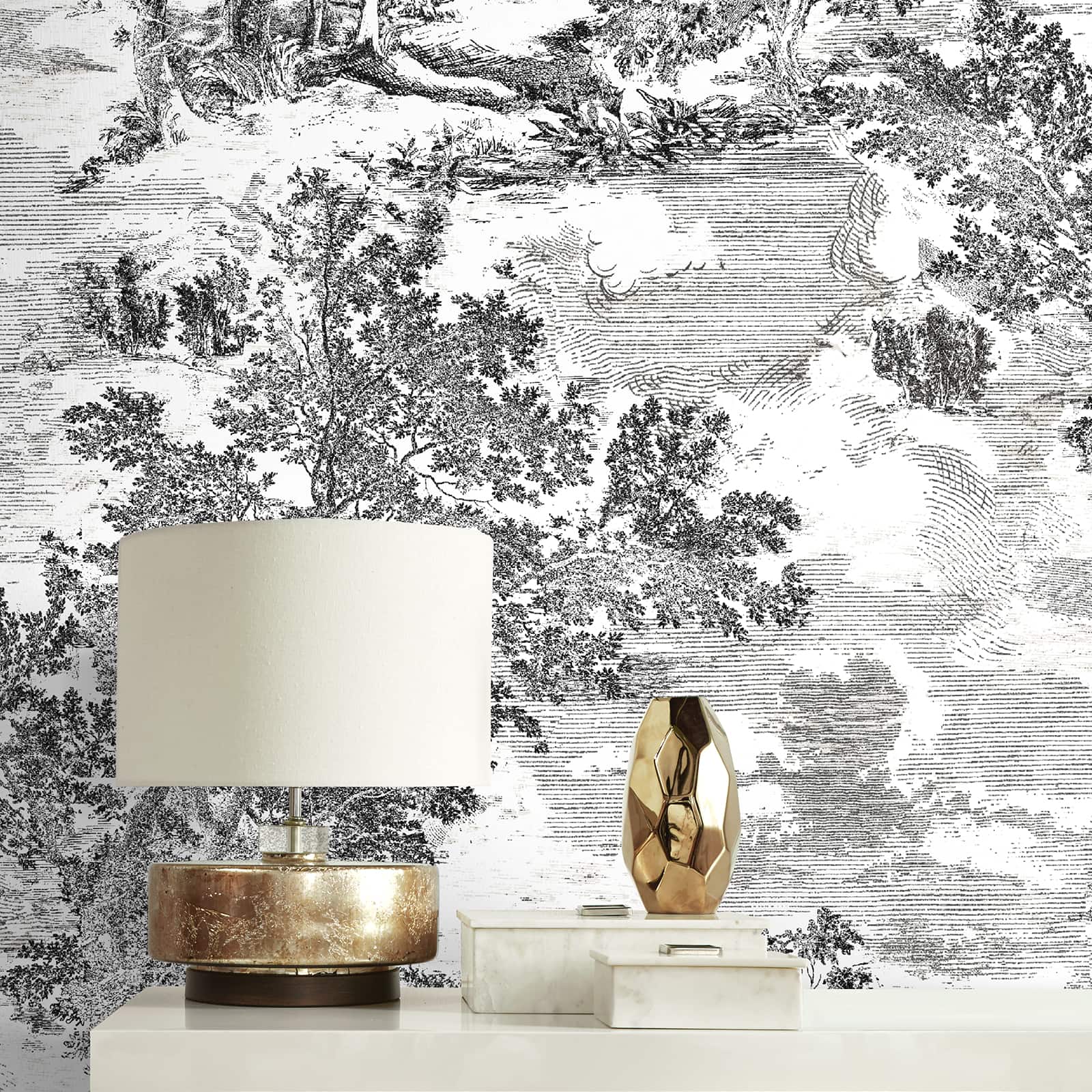 Surface Style Serene Scenes Toile Peel &#x26; Stick Wallpaper