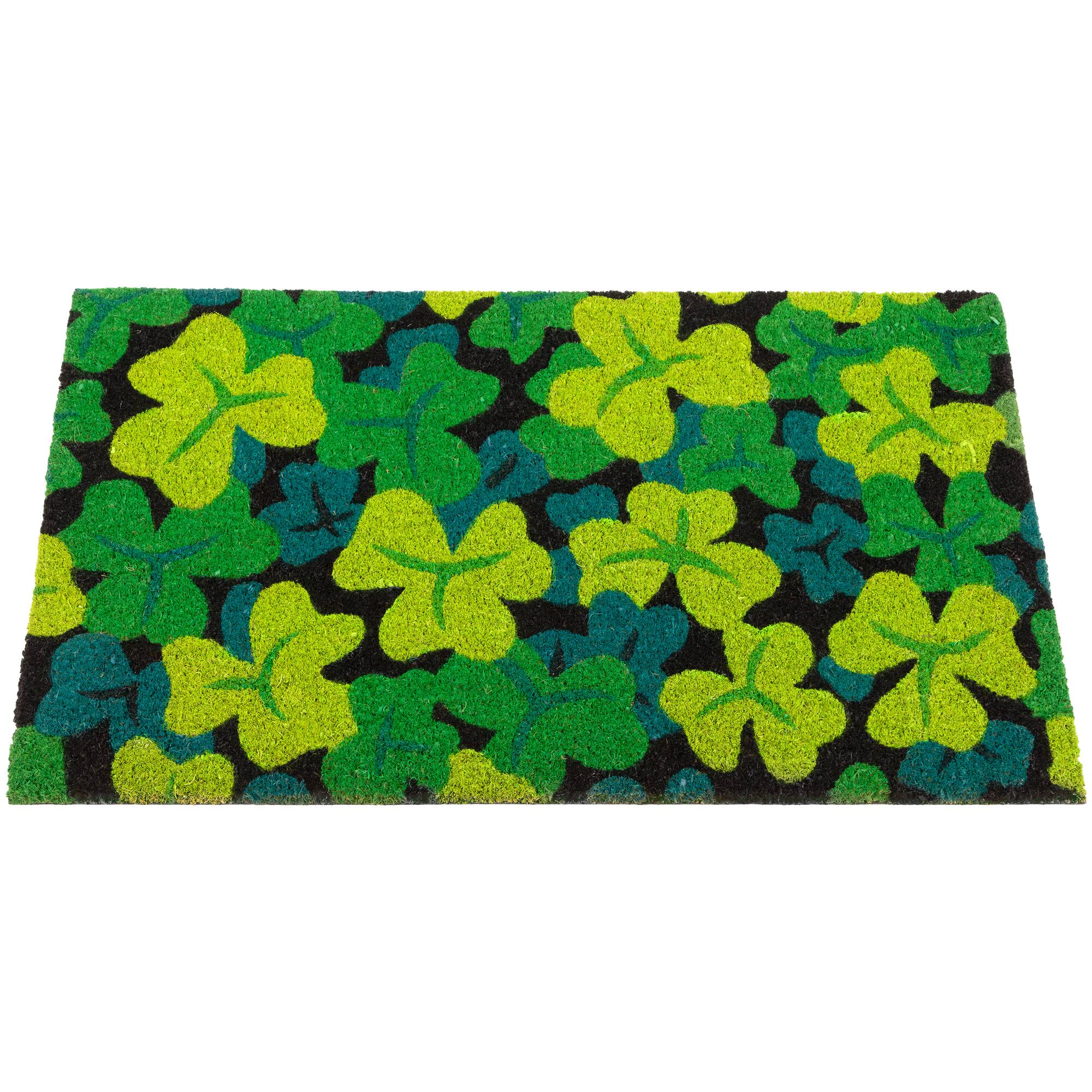 Light &#x26; Dark Green Shamrock Doormat