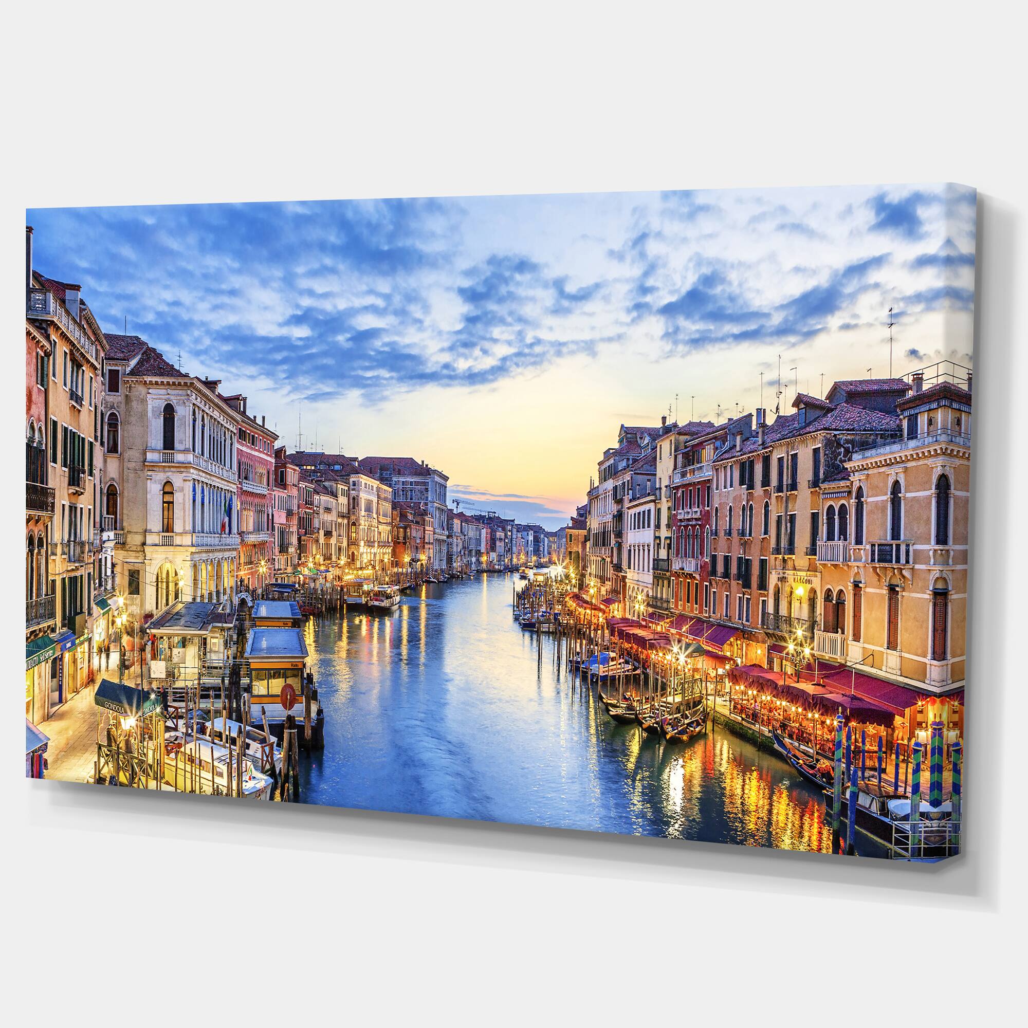 Designart - Grand Canal Panorama - Landscape Photography Canvas Print