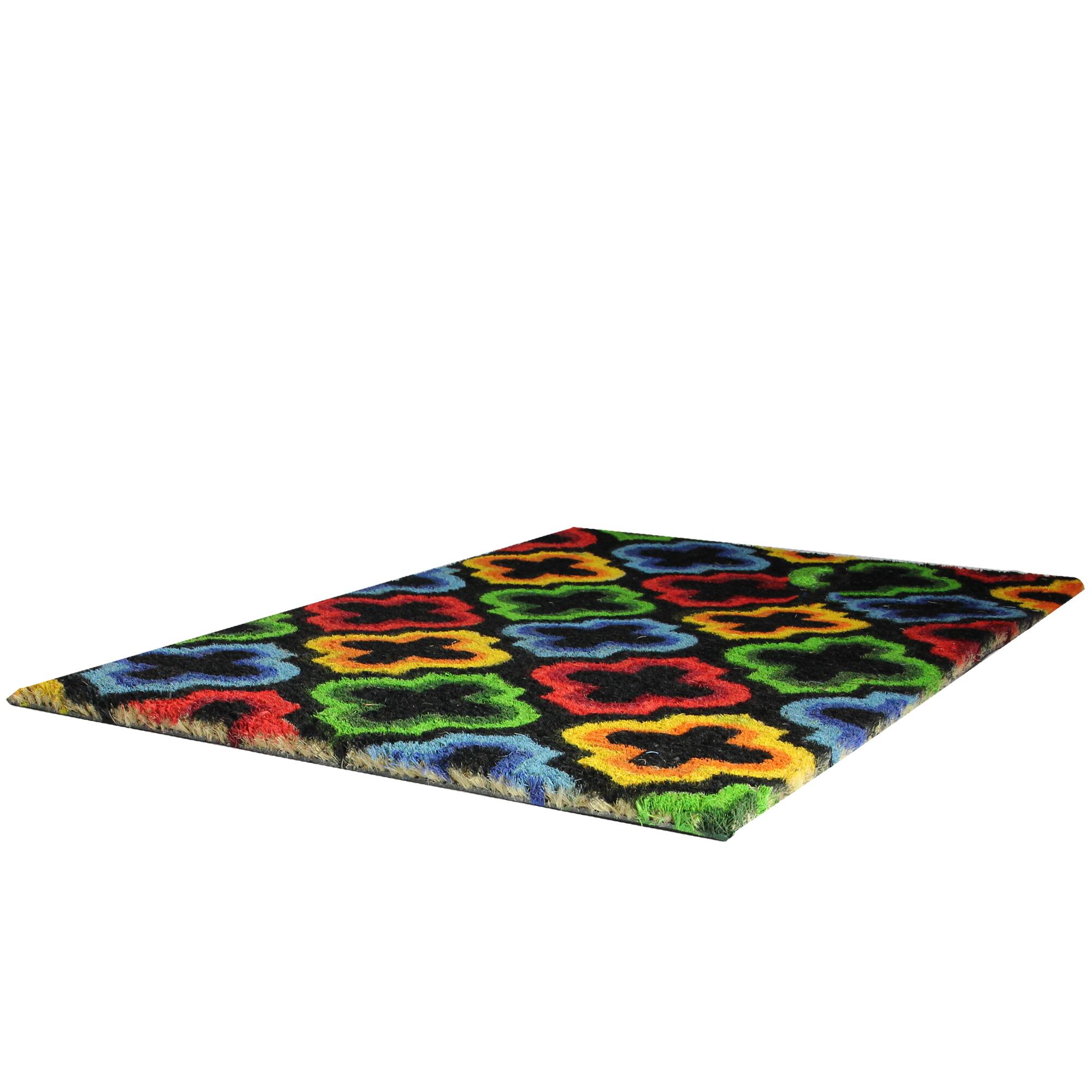 Multicolor Retro Coir Outdoor Rectangular Door Mat, 29.5&#x22; x 17.75&#x22;