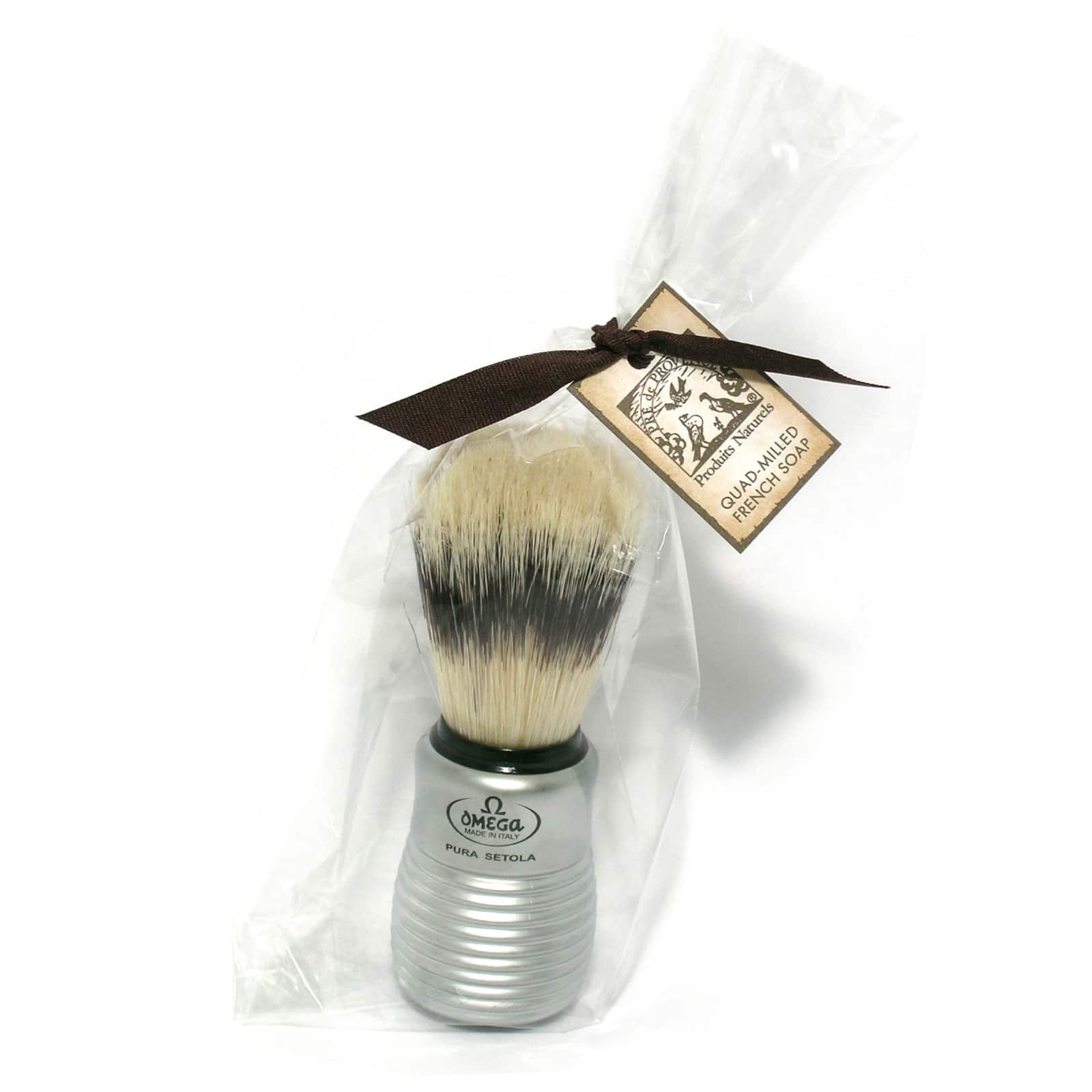 European Soaps Men's Shave Brush with Aluminum Handle