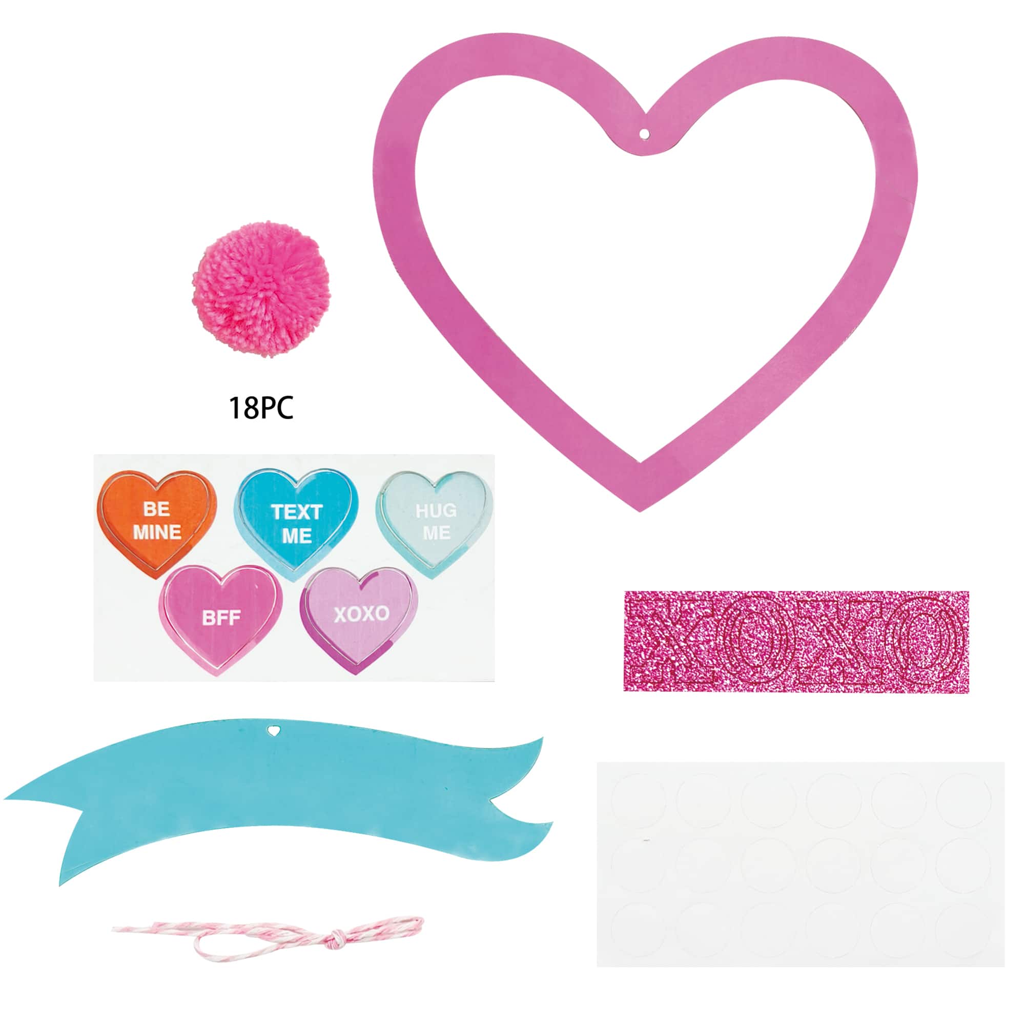 Trousse d&#x27;artisanat pour couronne de pompons en forme de c&#x153;ur de Creatology