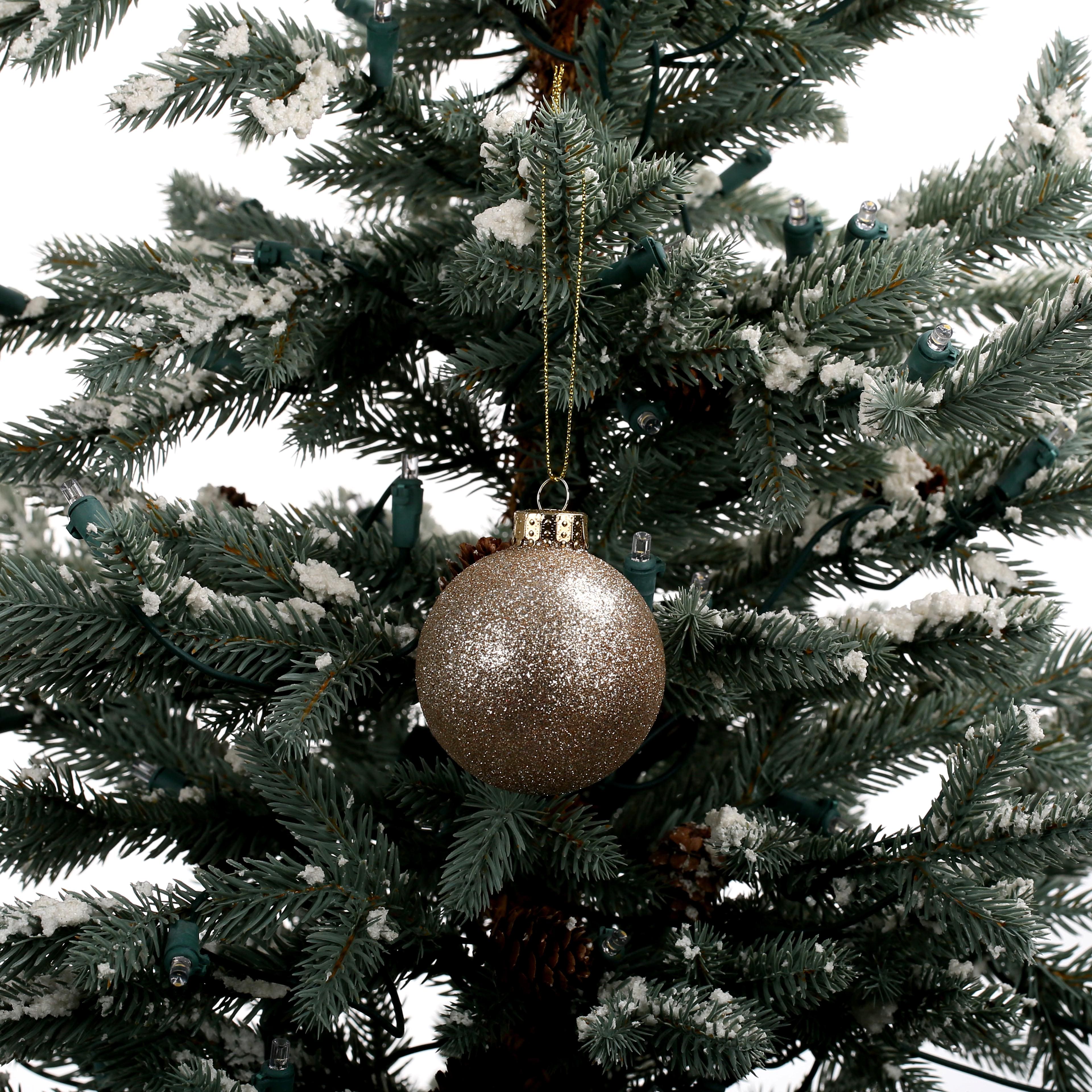 8 Pack 2.5&#x22; Glass Glitter Ball Ornaments by Ashland&#xAE;