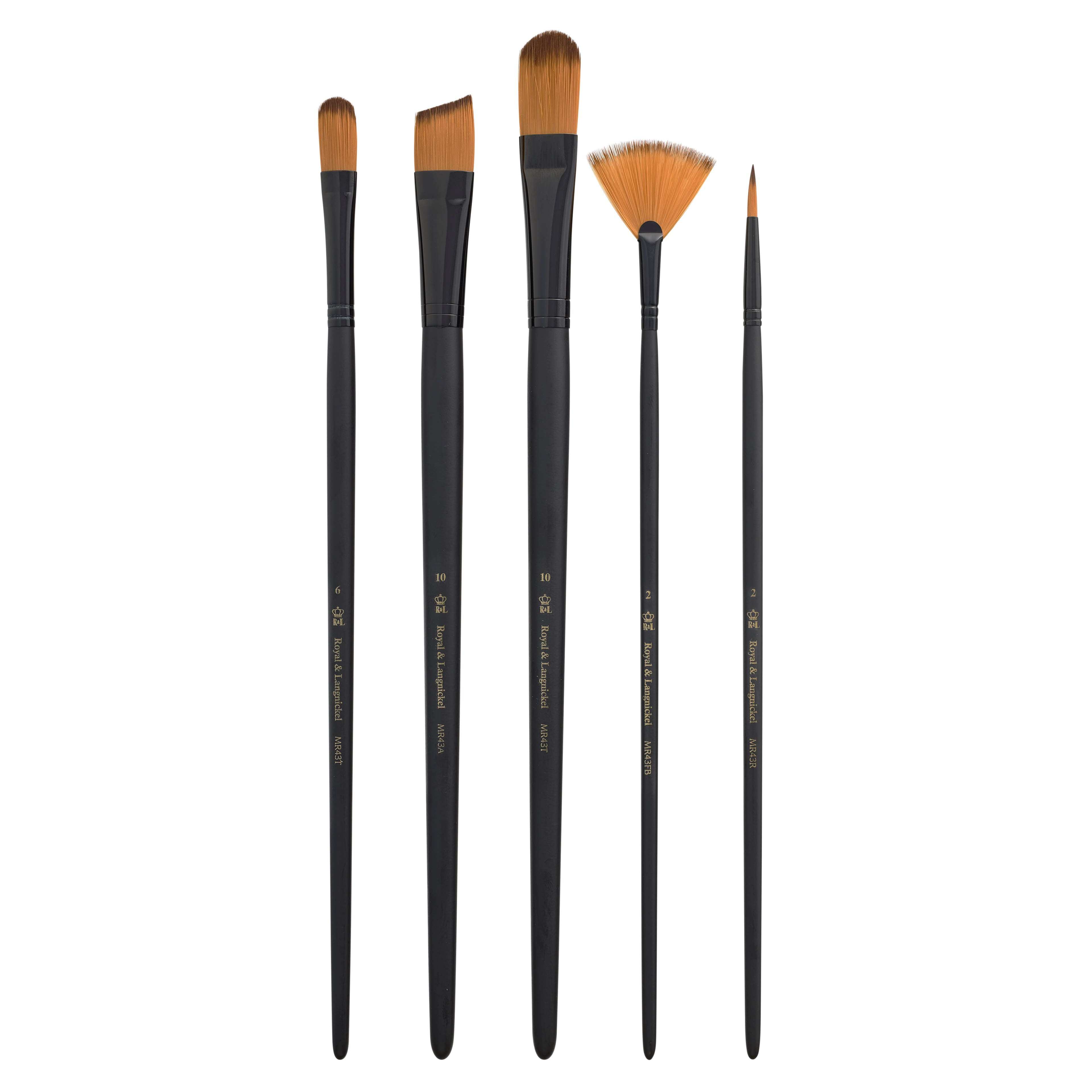Royal &#x26; Langnickel&#xAE; Essentials&#x2122; Acrylic Gold Taklon 5 Piece Brush Set