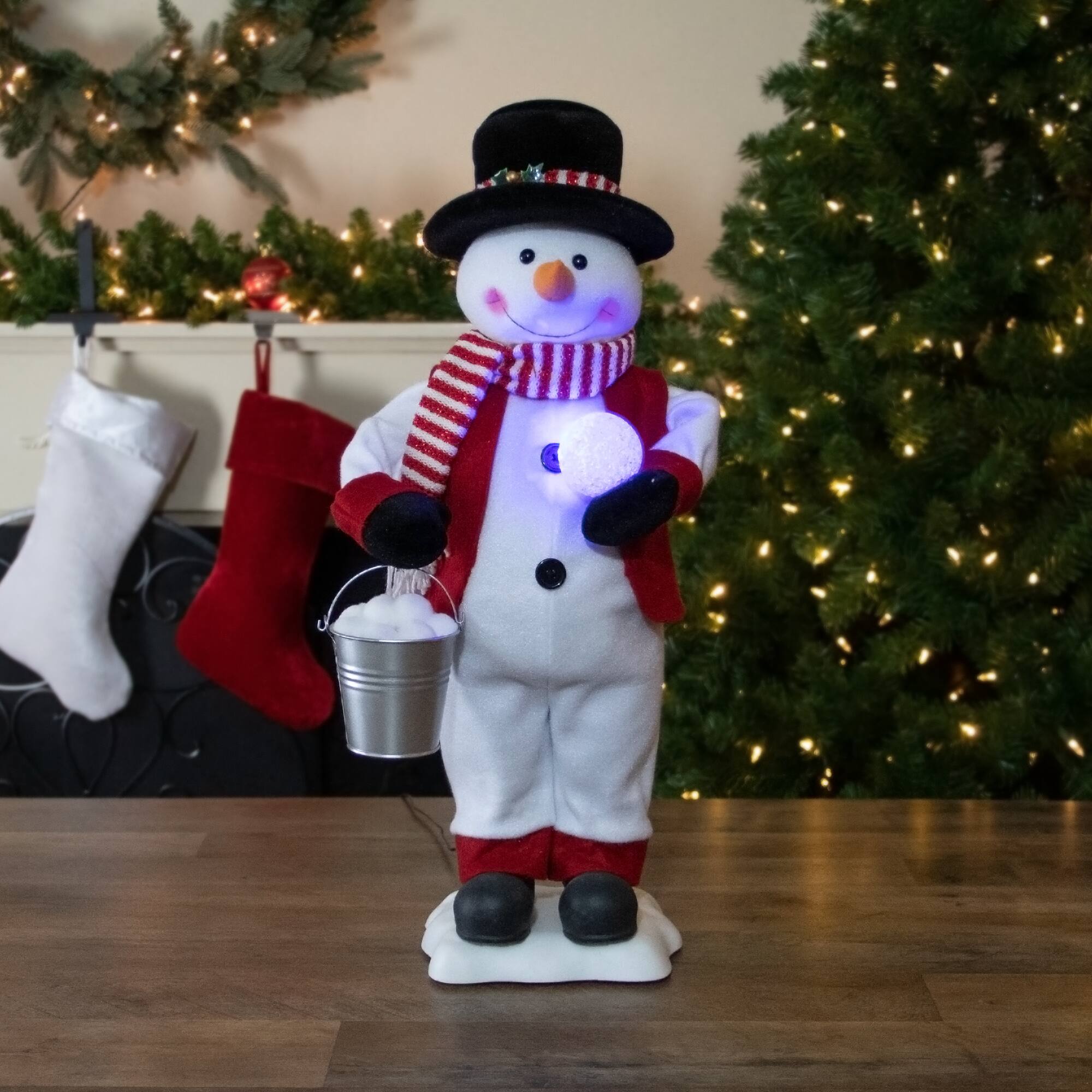 24&#x22; Lighted &#x26; Animated Musical Snowman Christmas Figure