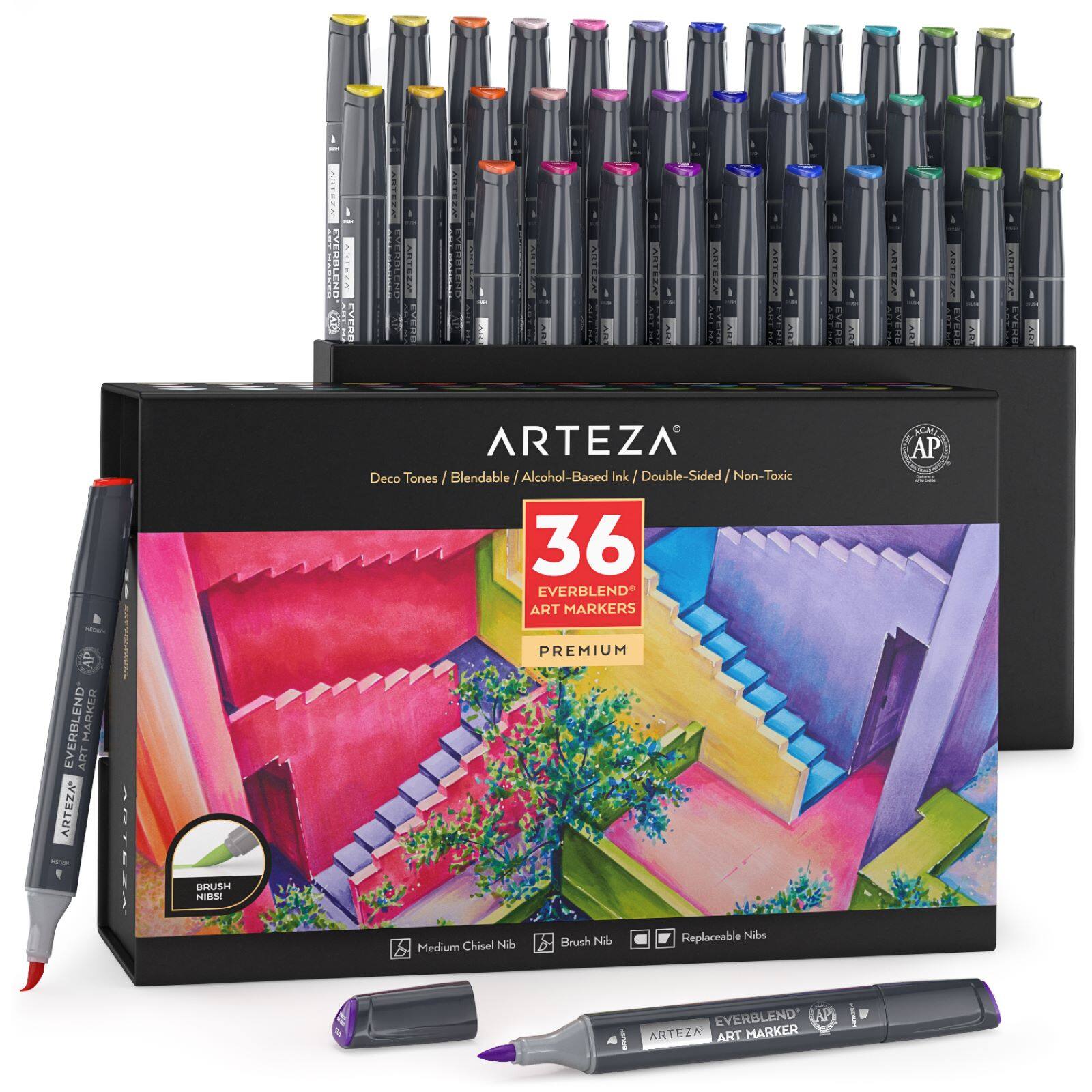 Arteza® EverBlend™ Ultra 36 Color Deco Tones Dual Tip Art Marker Set