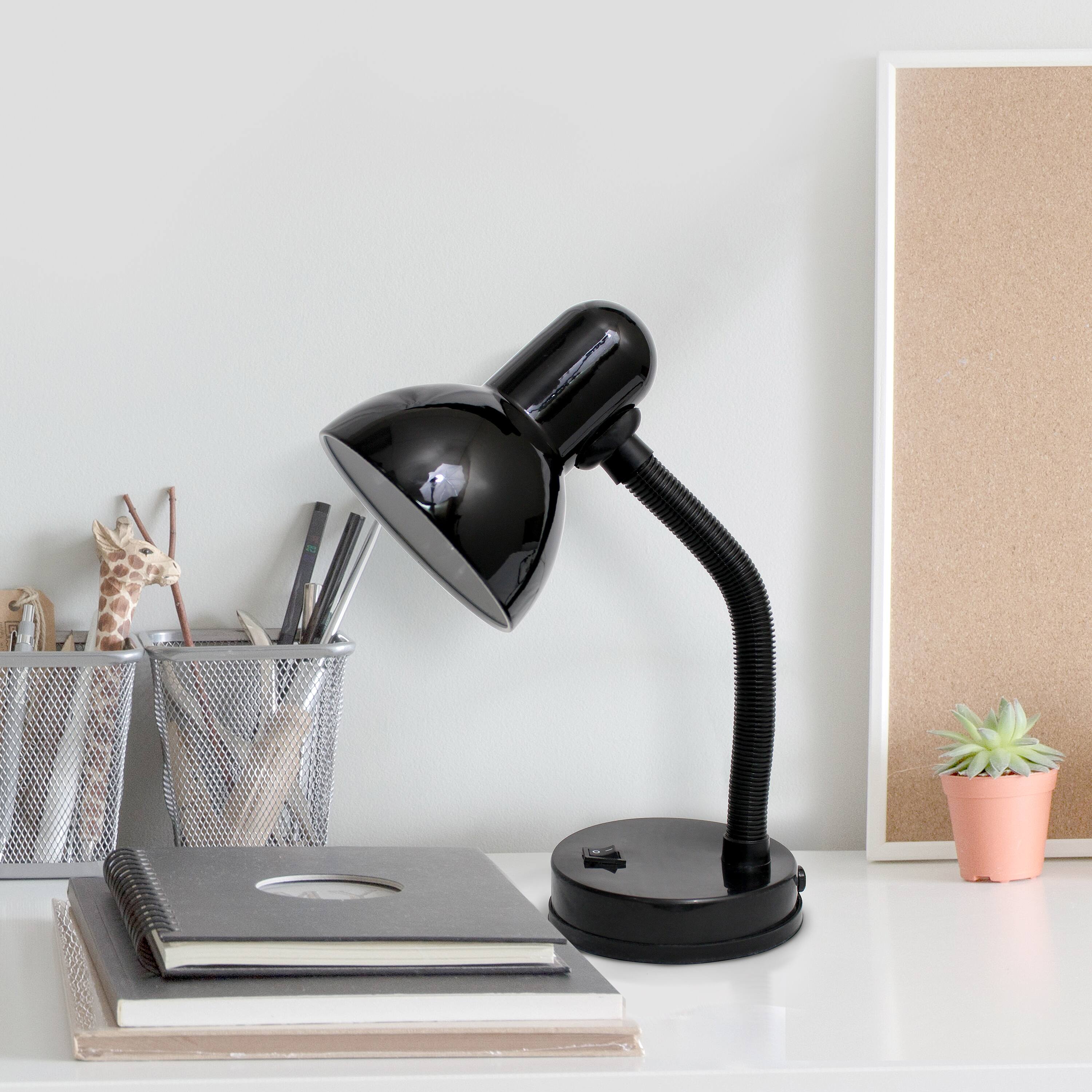 Simple Designs 14.5&#x22; Basic Metal Desk Lamp with Flexible Hose Neck