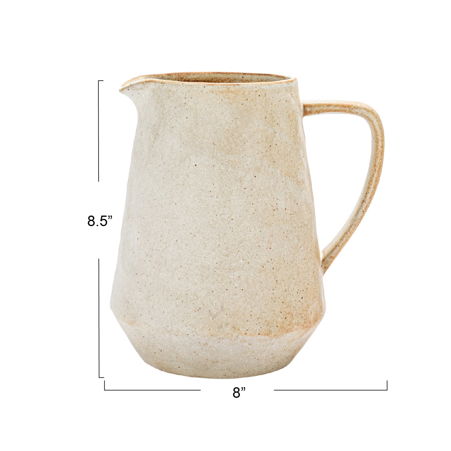 2.5qt. Cream Reactive Glaze Stoneware Pitcher