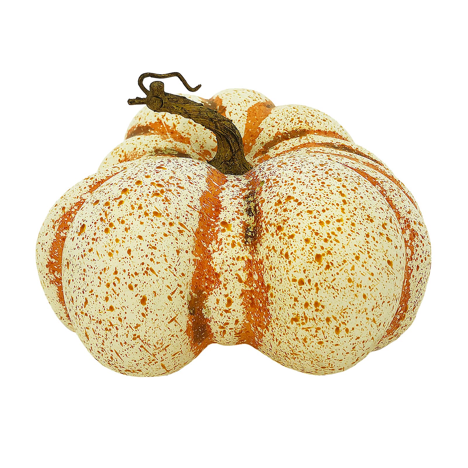 9&#x22; Cream &#x26; Orange Decorative Pumpkin by Ashland&#xAE;