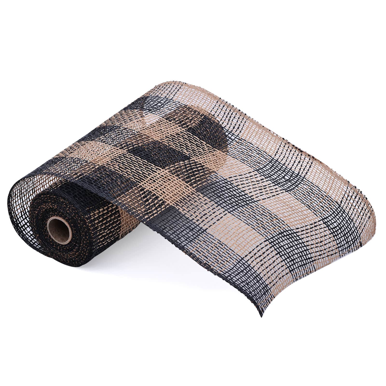 10" x 19ft. Black & Natural Plaid Poly Burlap Mesh by Celebrate It™