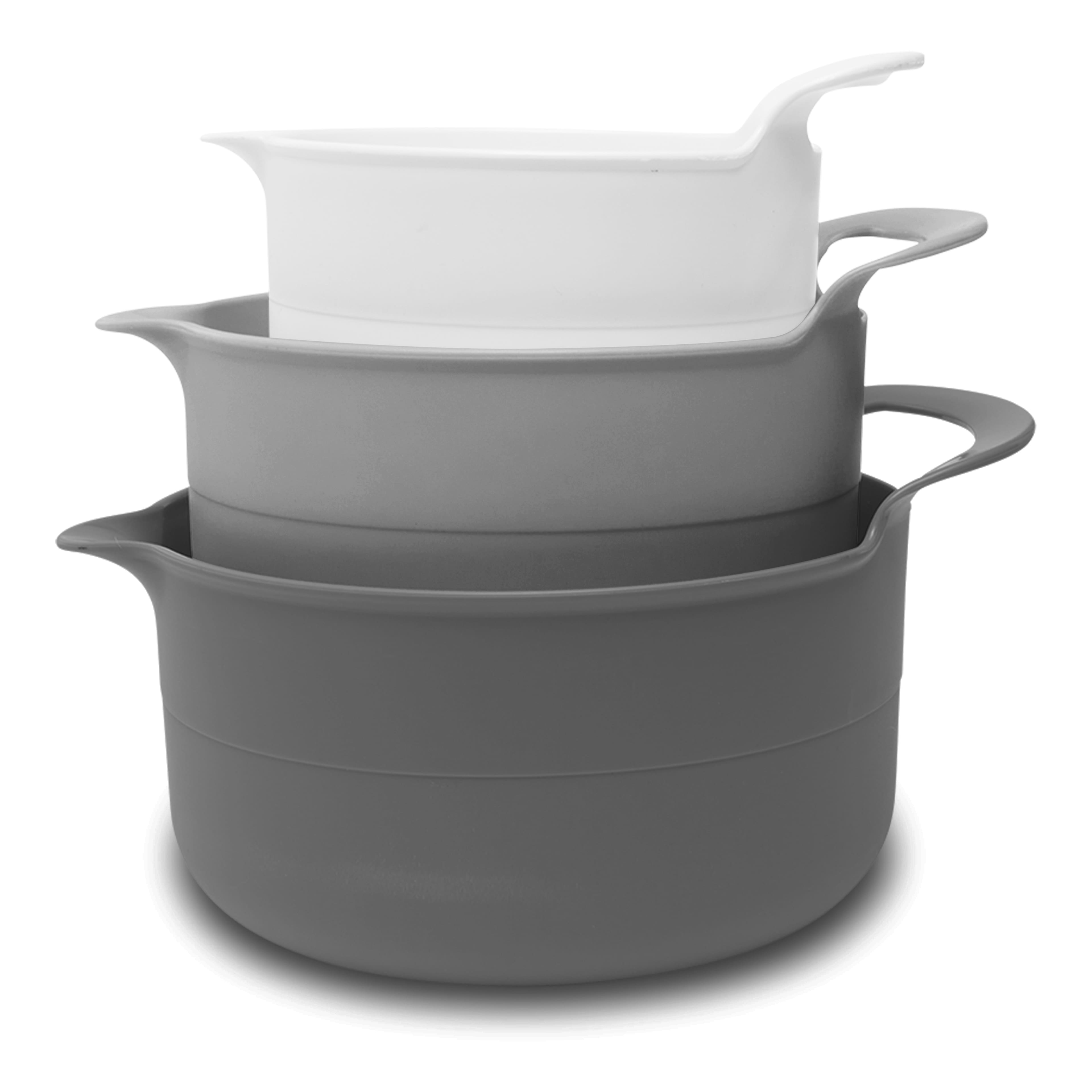 Grey & White Mixing Bowl Set by Makery™
