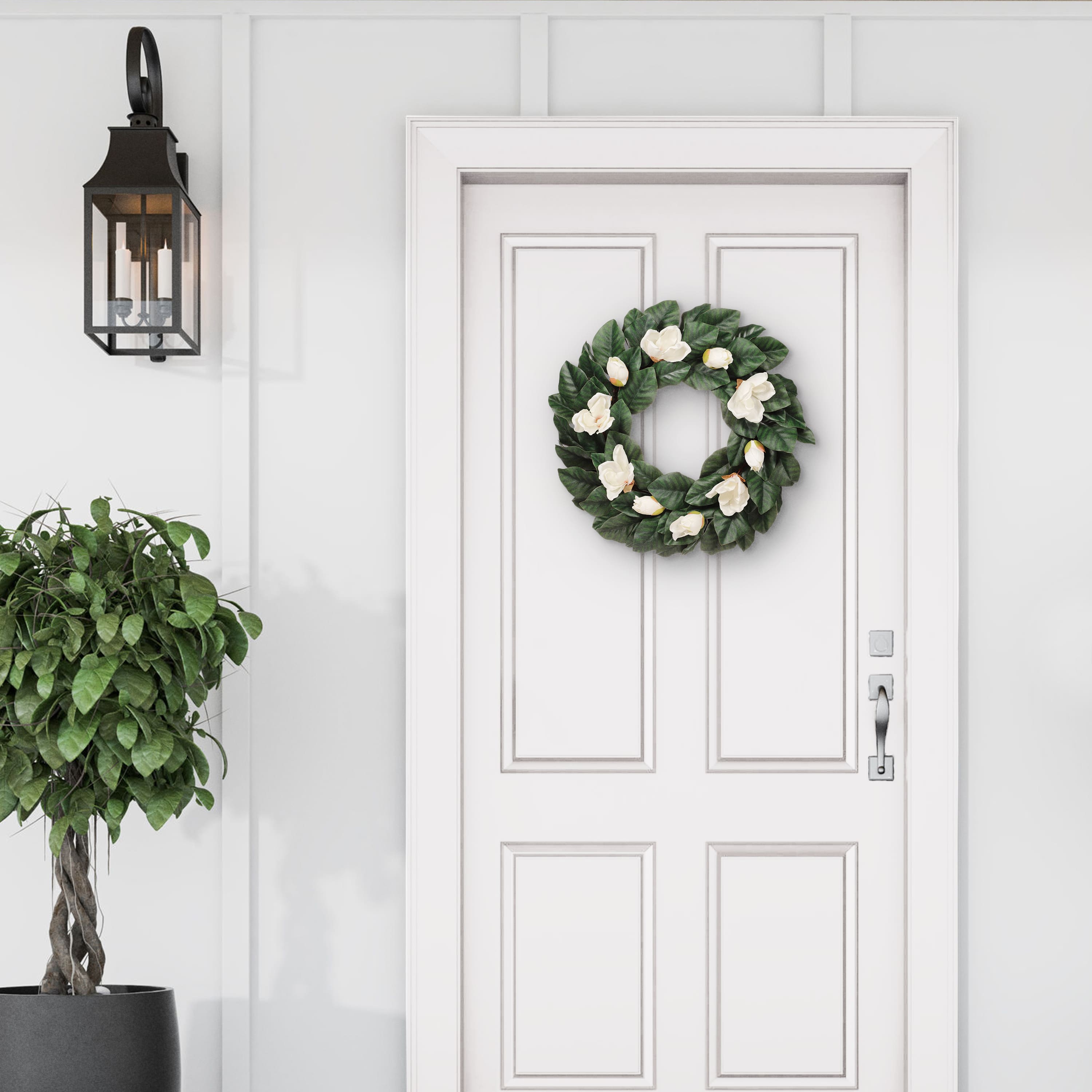 24&#x22; Cream Spring Magnolia Wreath