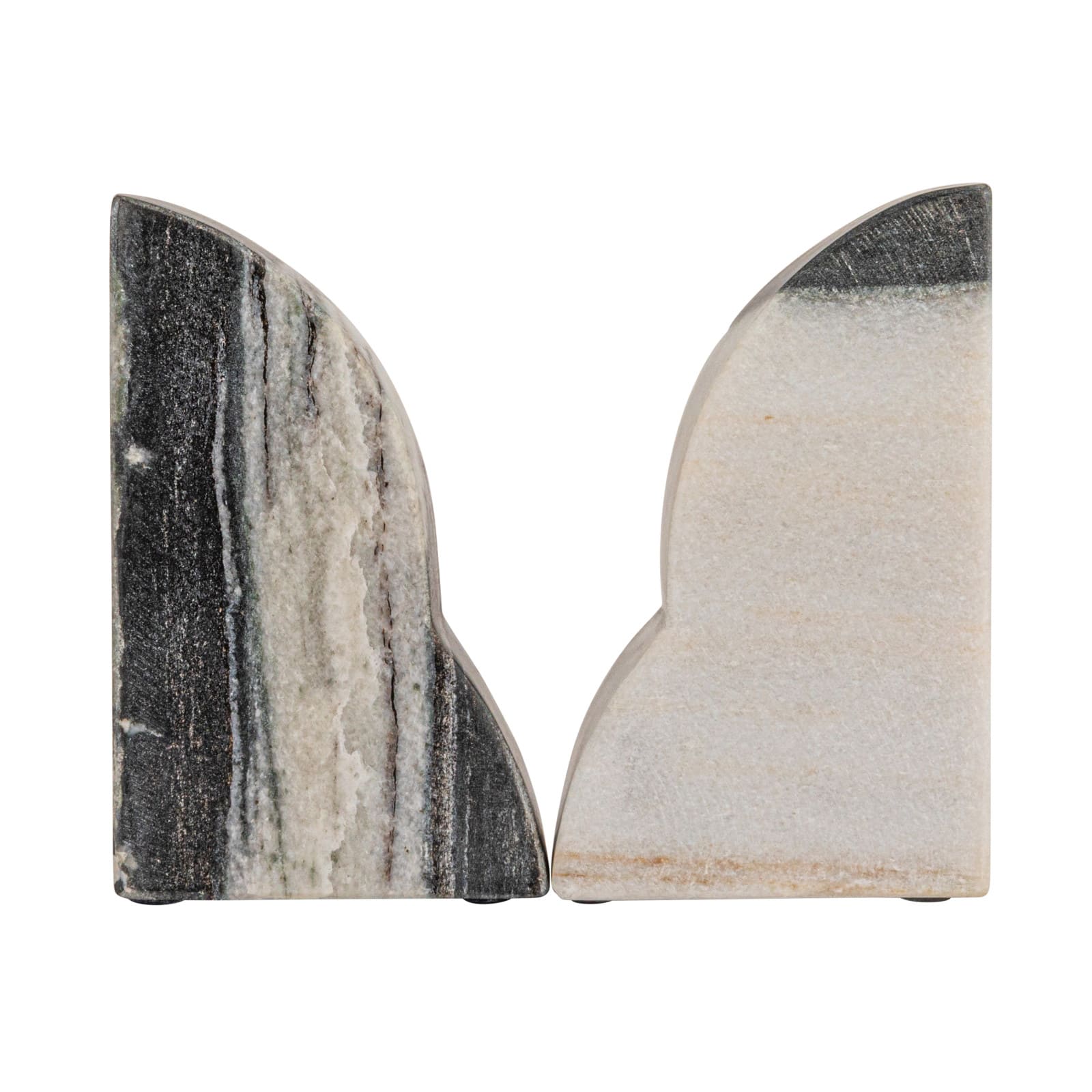 Hello Honey&#xAE; 5&#x22; Black M&#xE9;lange Carved Marble Bookend Set