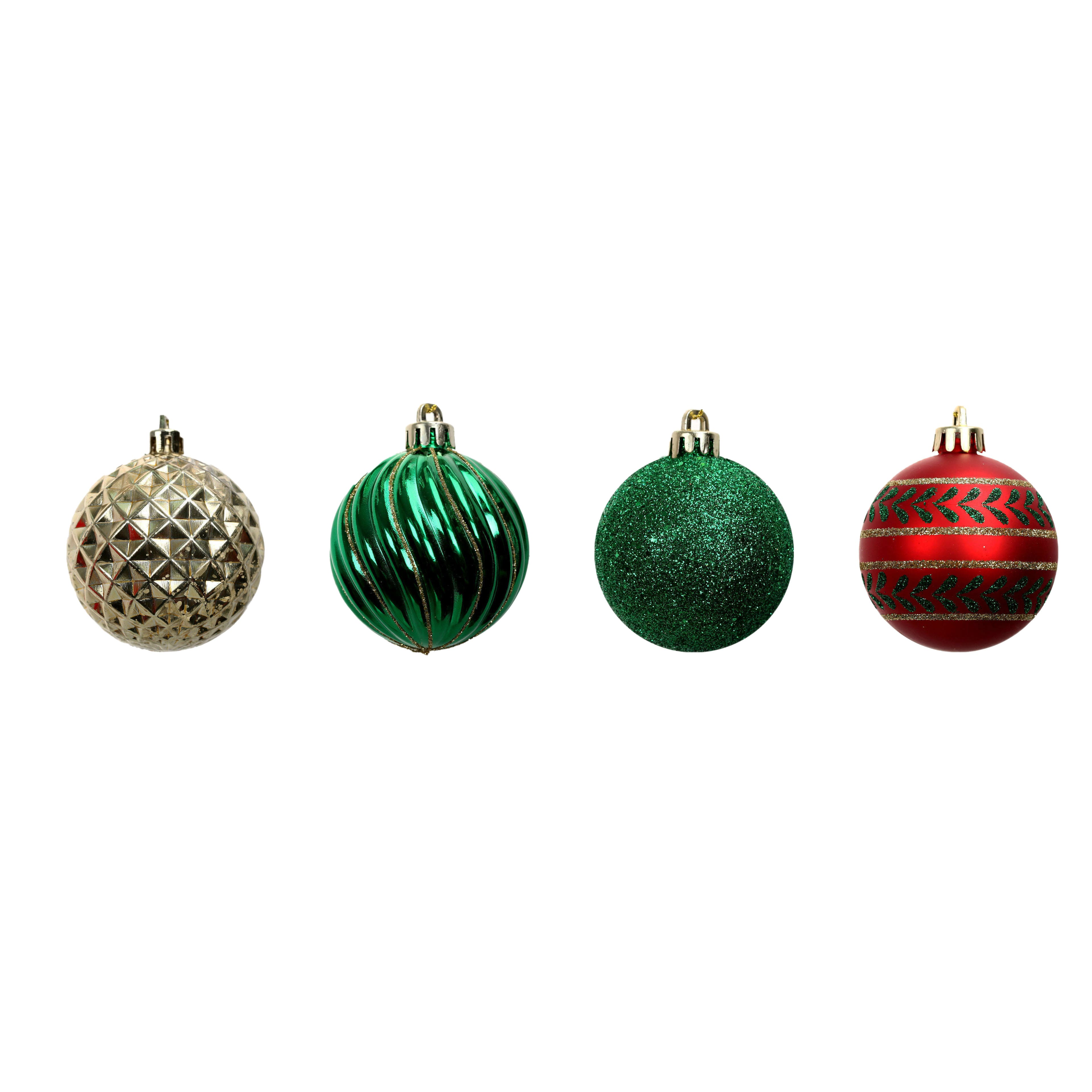 Assorted Green, Red &#x26; Gold Ball Plastic Ornament Tube by Ashland&#xAE;, 1pc