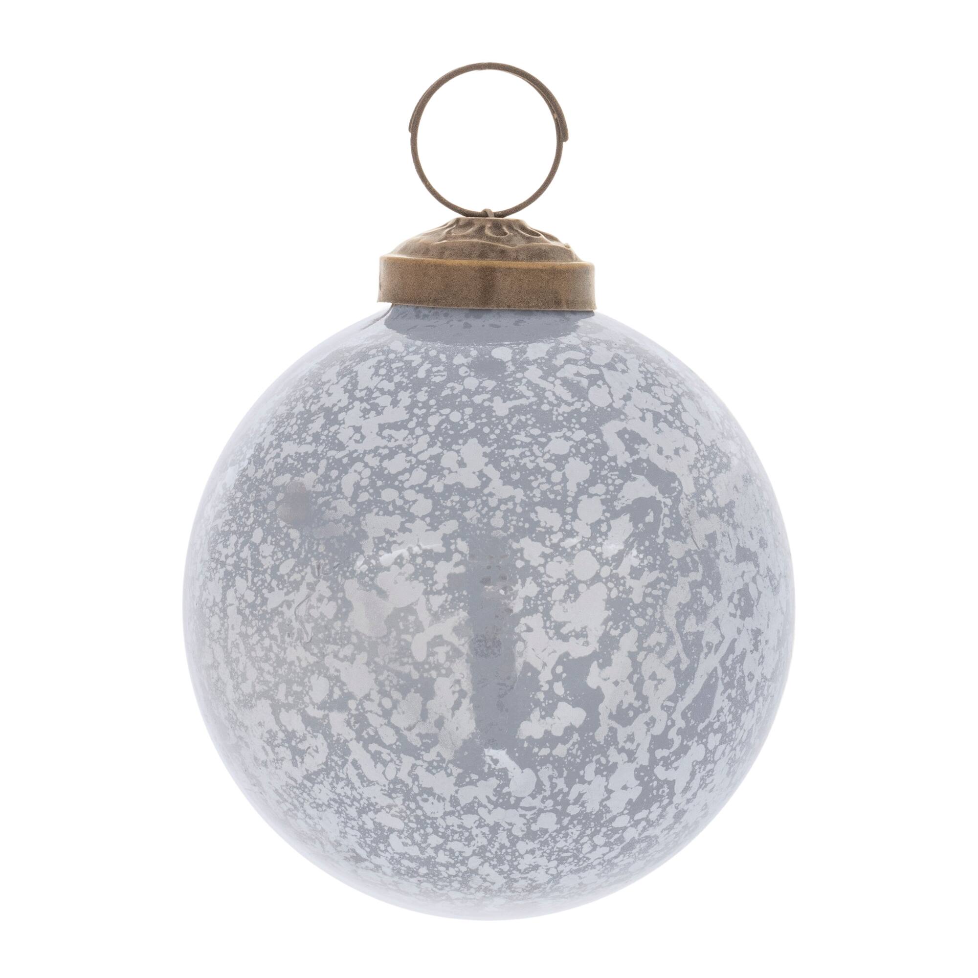 3&#x22; Slate Blue Soda Lime Glass Ball Ornaments, 6ct.