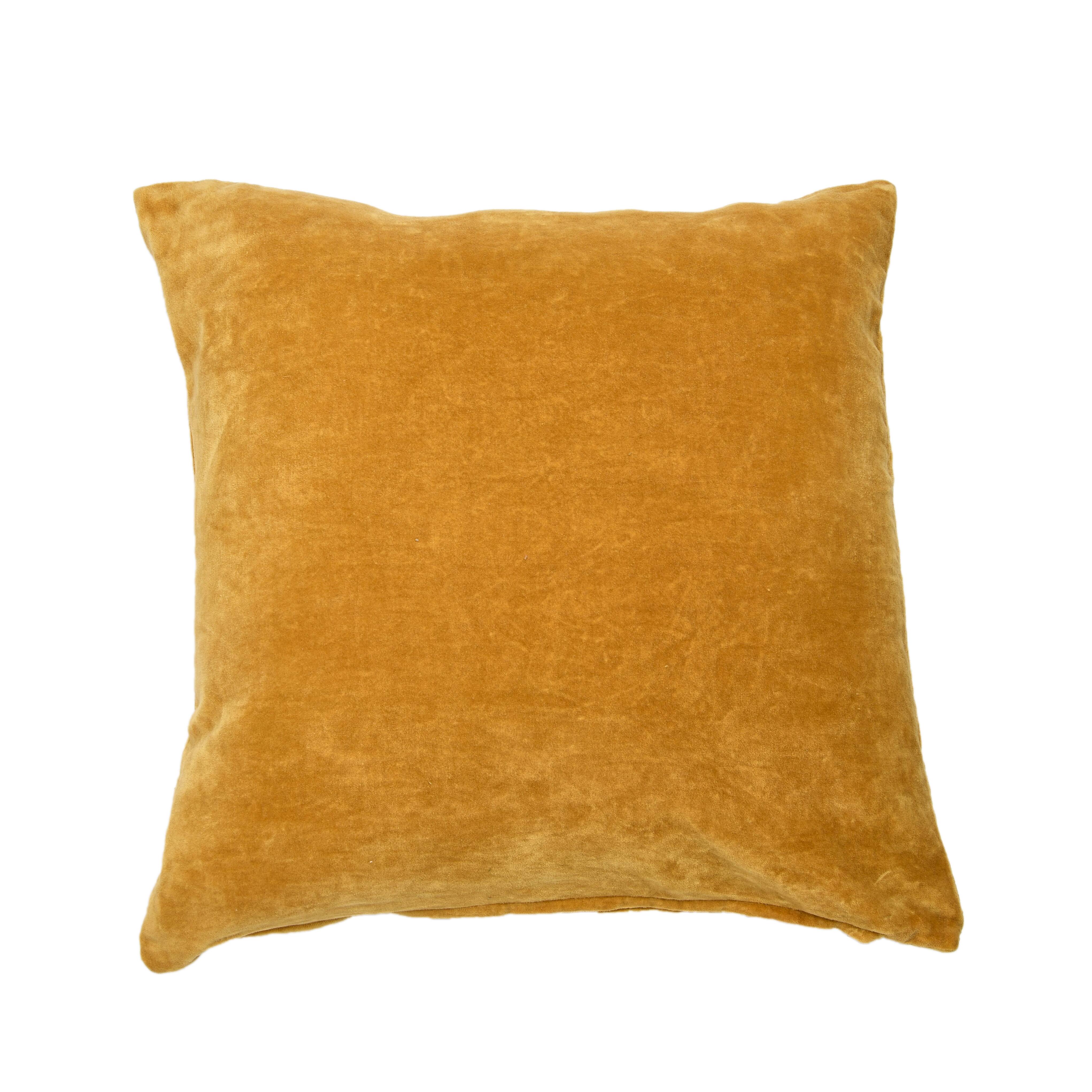 Hello Honey® Orange Square Velvet Knife Edge Pillow Cover