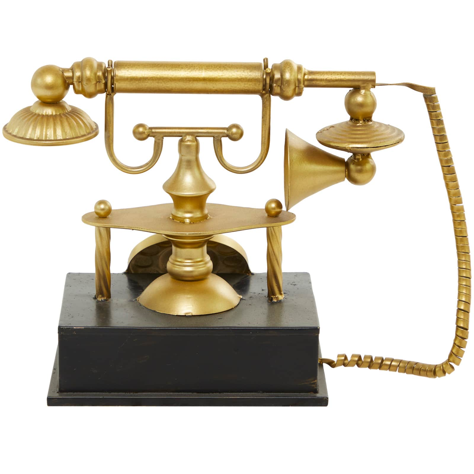 14&#x22; Gold Metal Telephone Sculpture