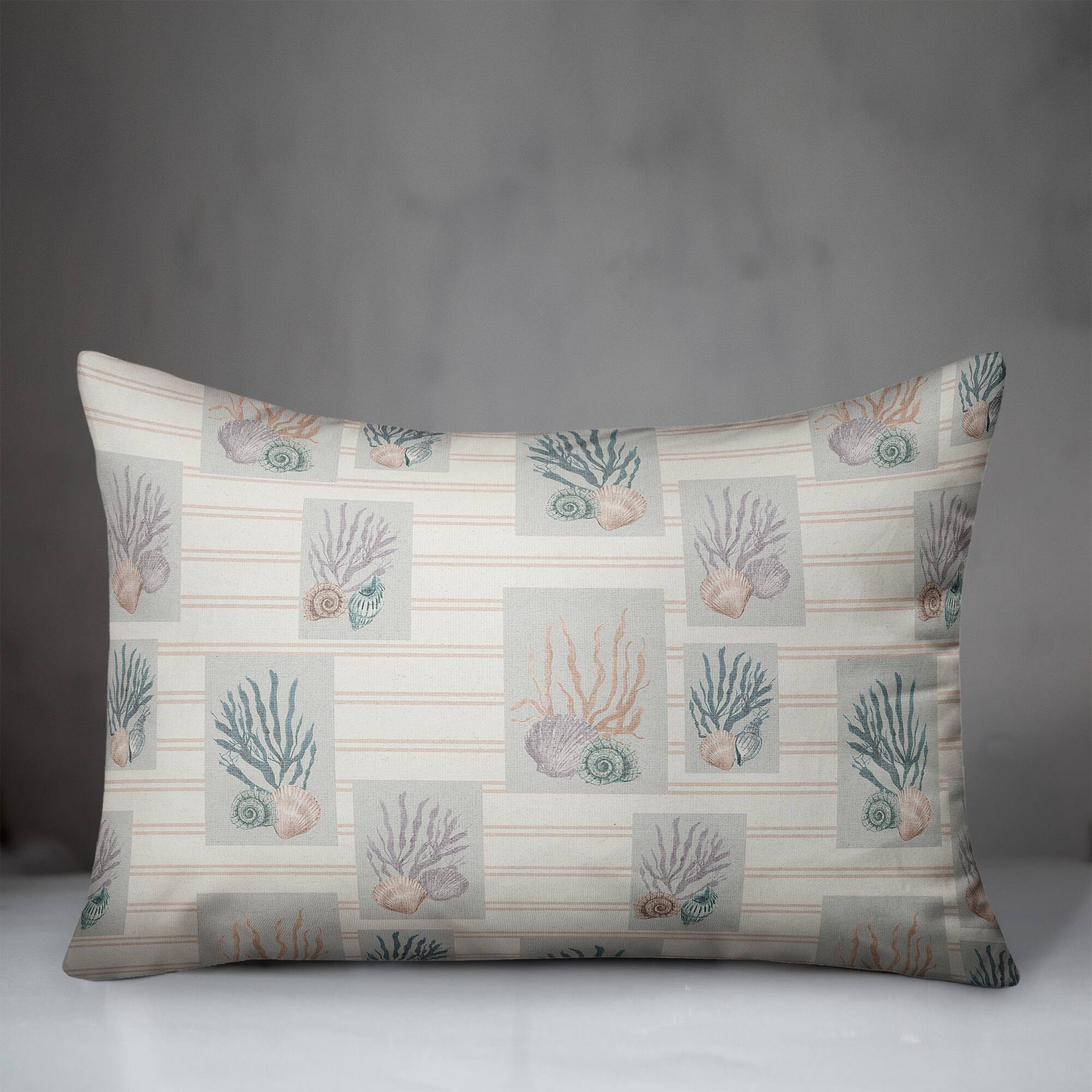 Shell Panels on Stripe Throw Pillow