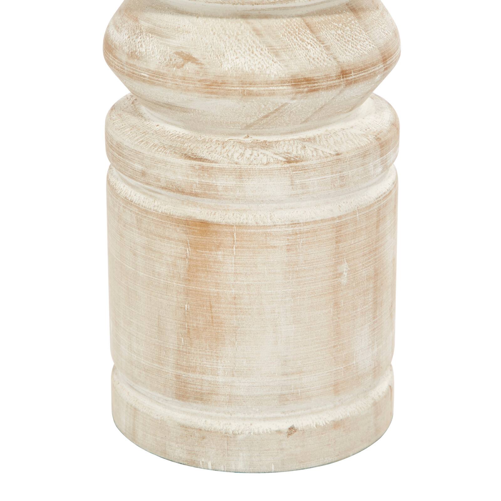 Brown Wood Natural Candle Holder Set