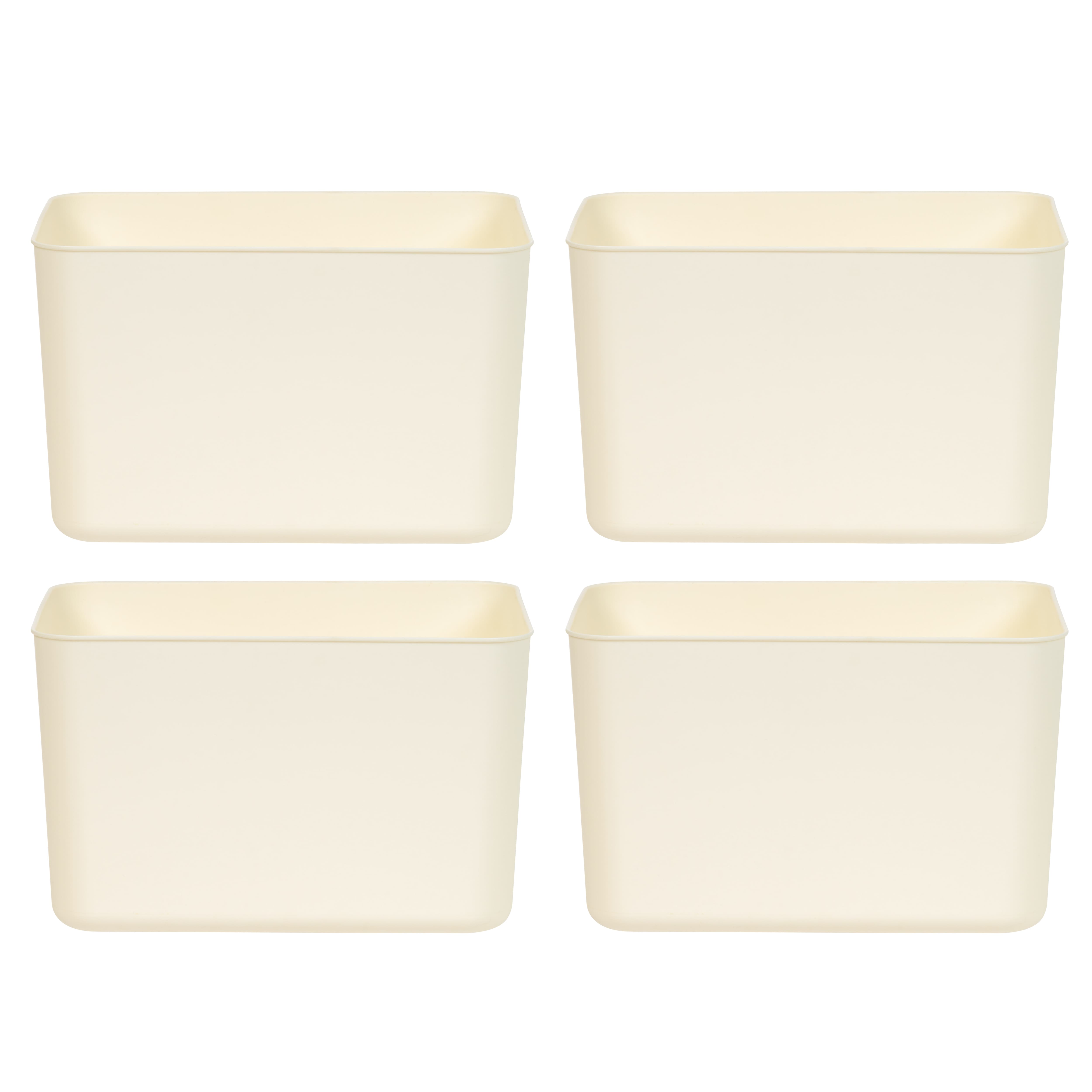 IRIS® Large Cream Nestable Storage Organizer Bins, 4ct.
